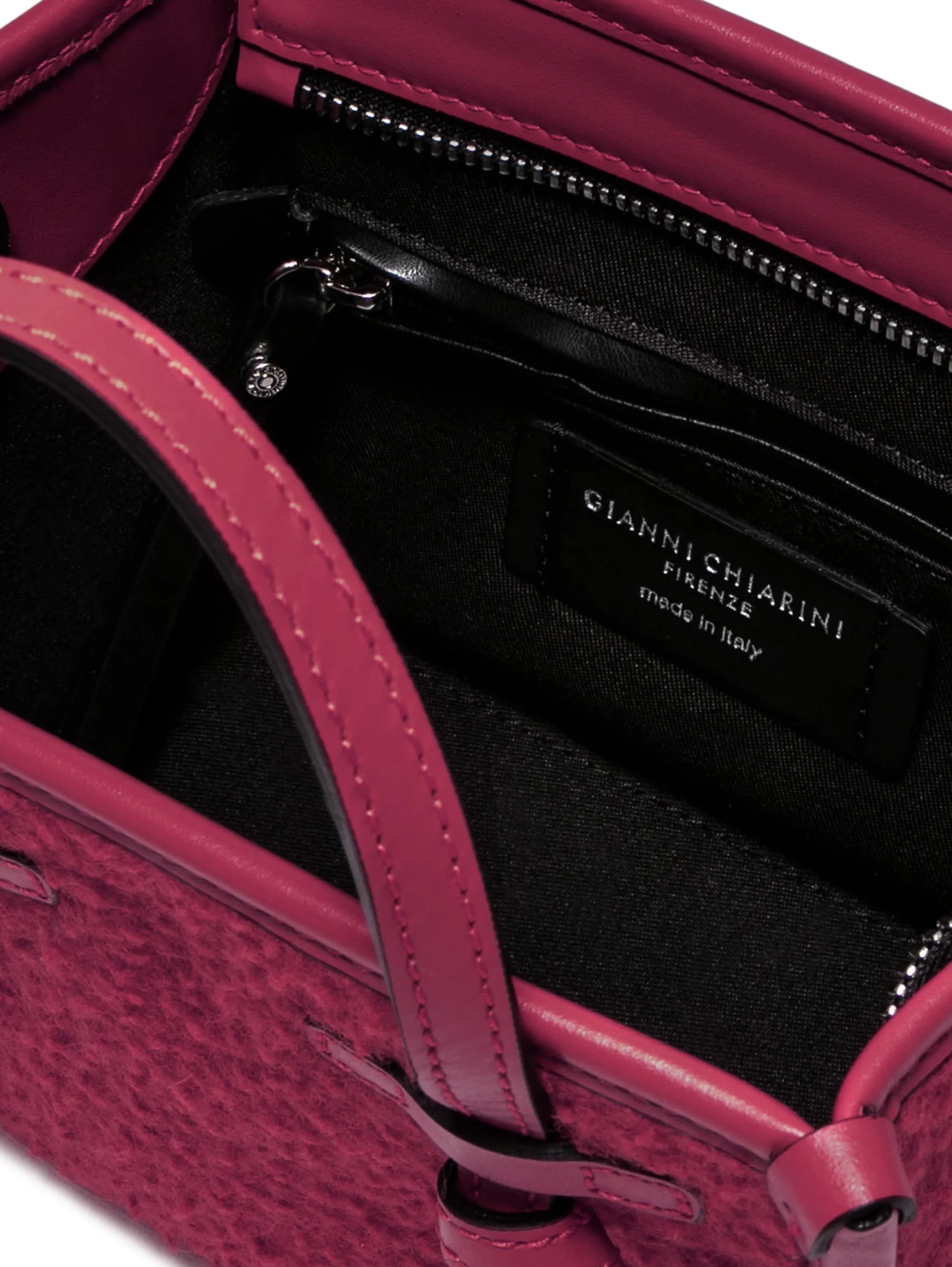 Borsa a Mano in Tessuto Casentino Fucsia