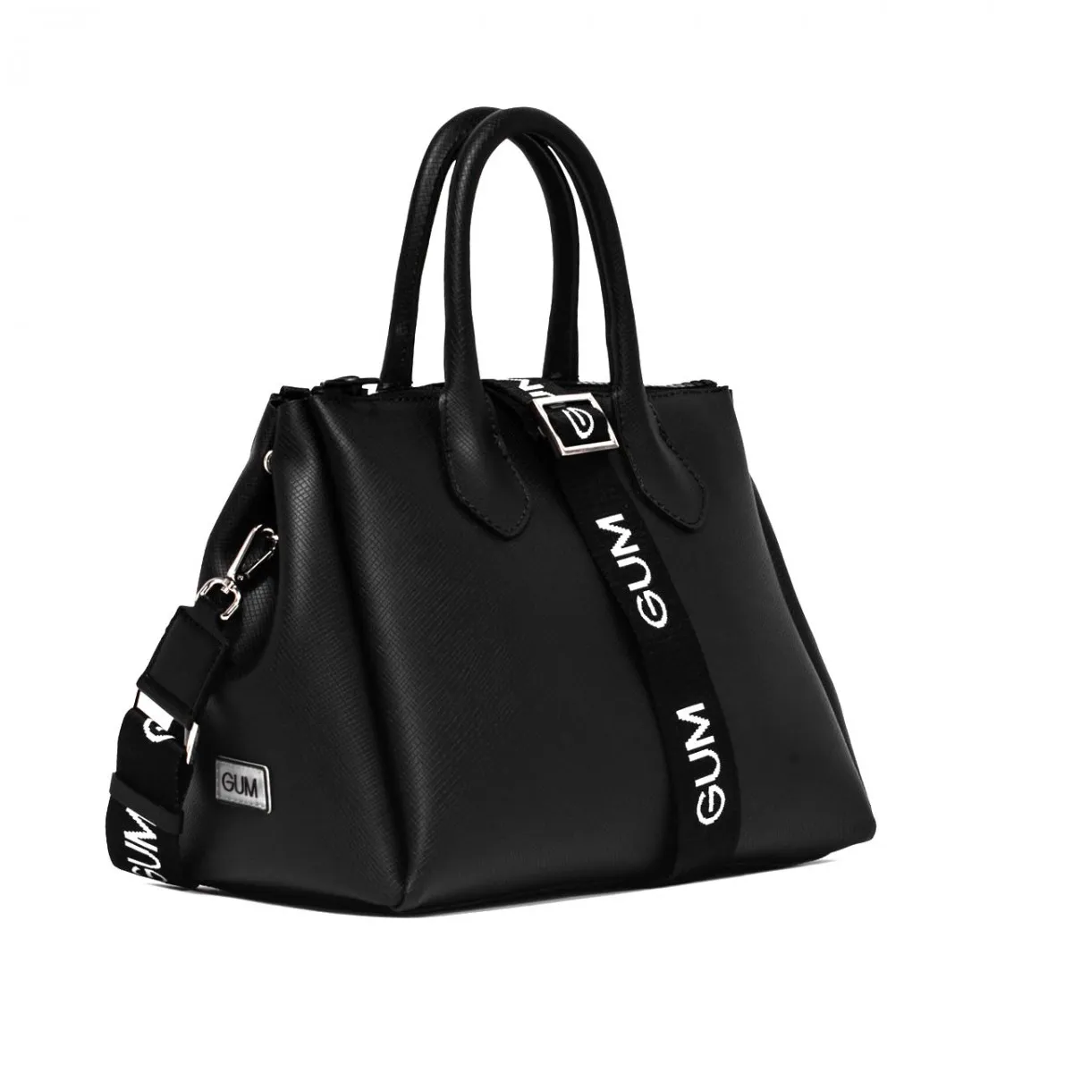 Borsa a Mano Medium Re Gum, Nero Bianco