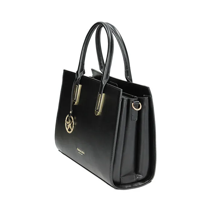 Borsa a mano nera con zip