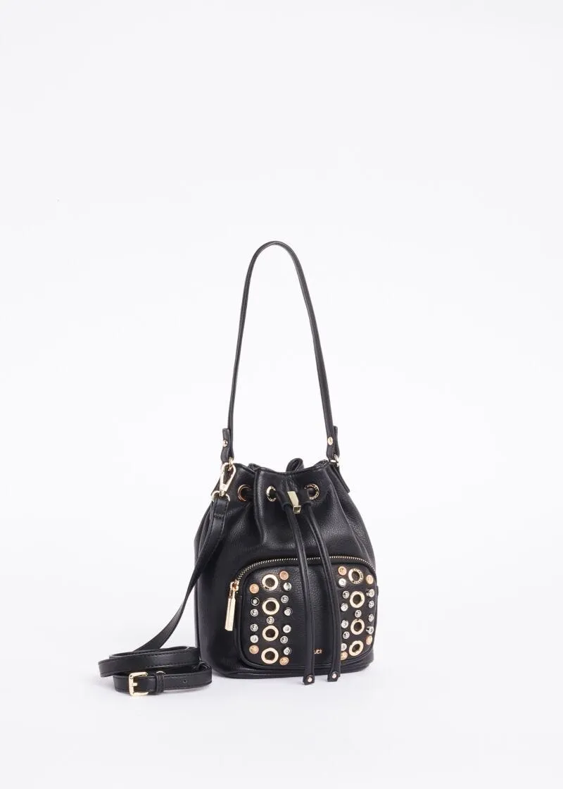 Borsa a secchiello con borchie