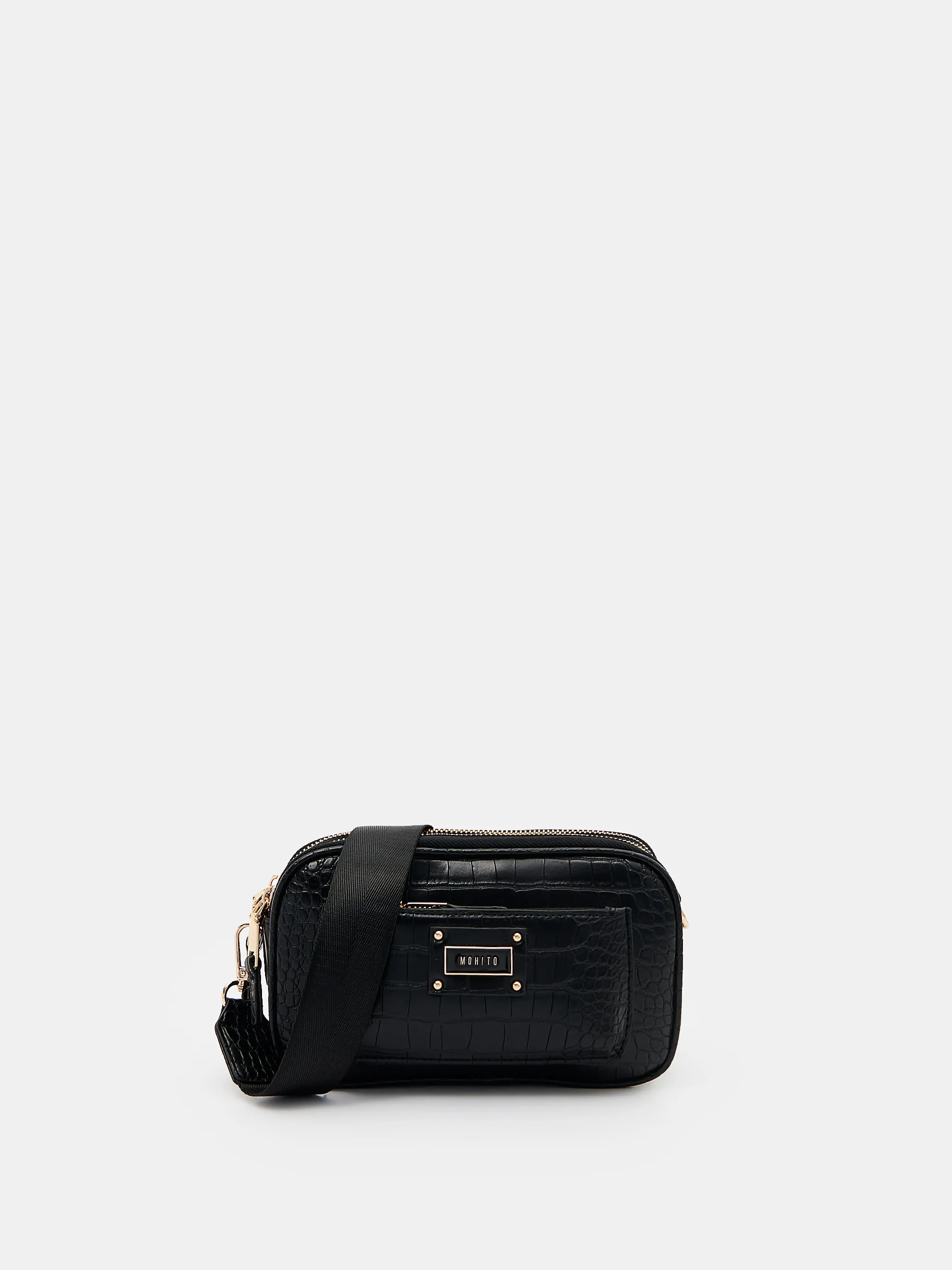 Borsa a spalla nera con catena