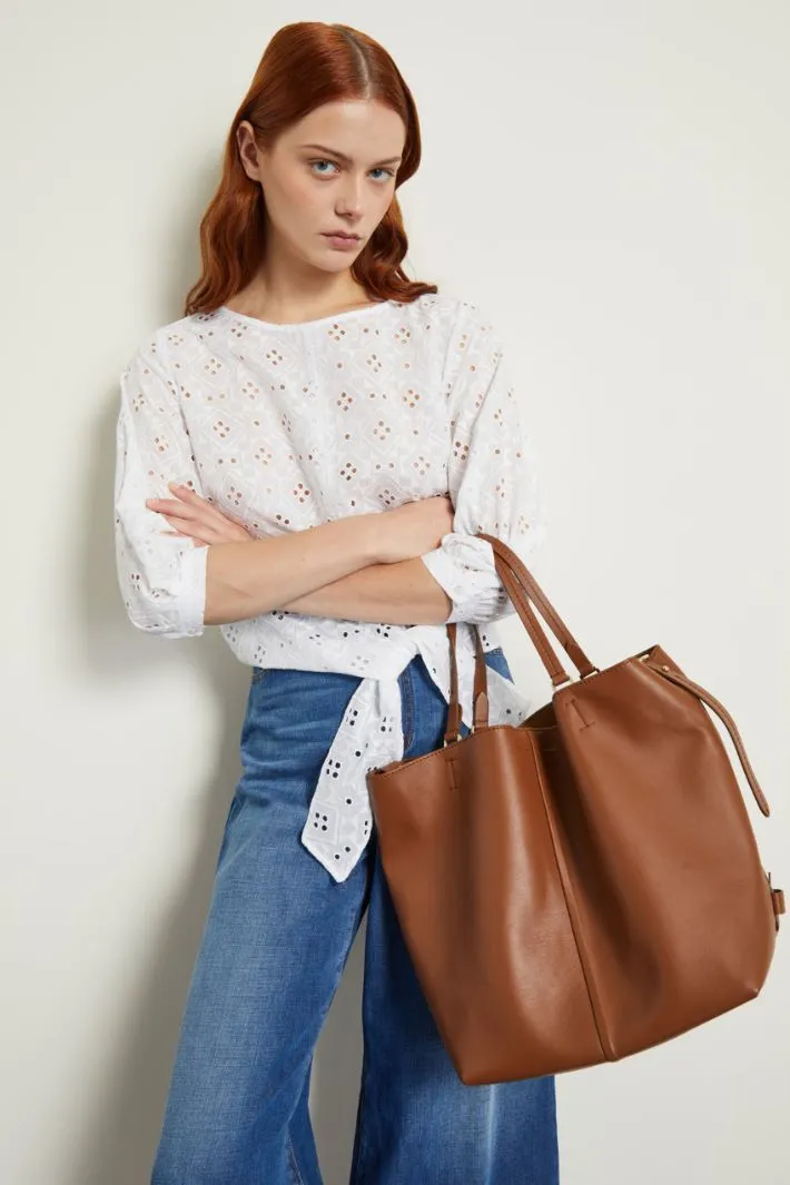 Borsa ampia in vera pelle