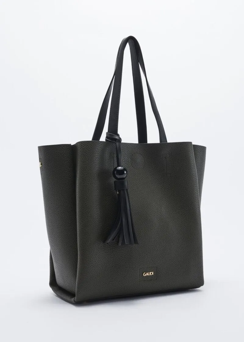 Borsa con manici a contrasto colore
