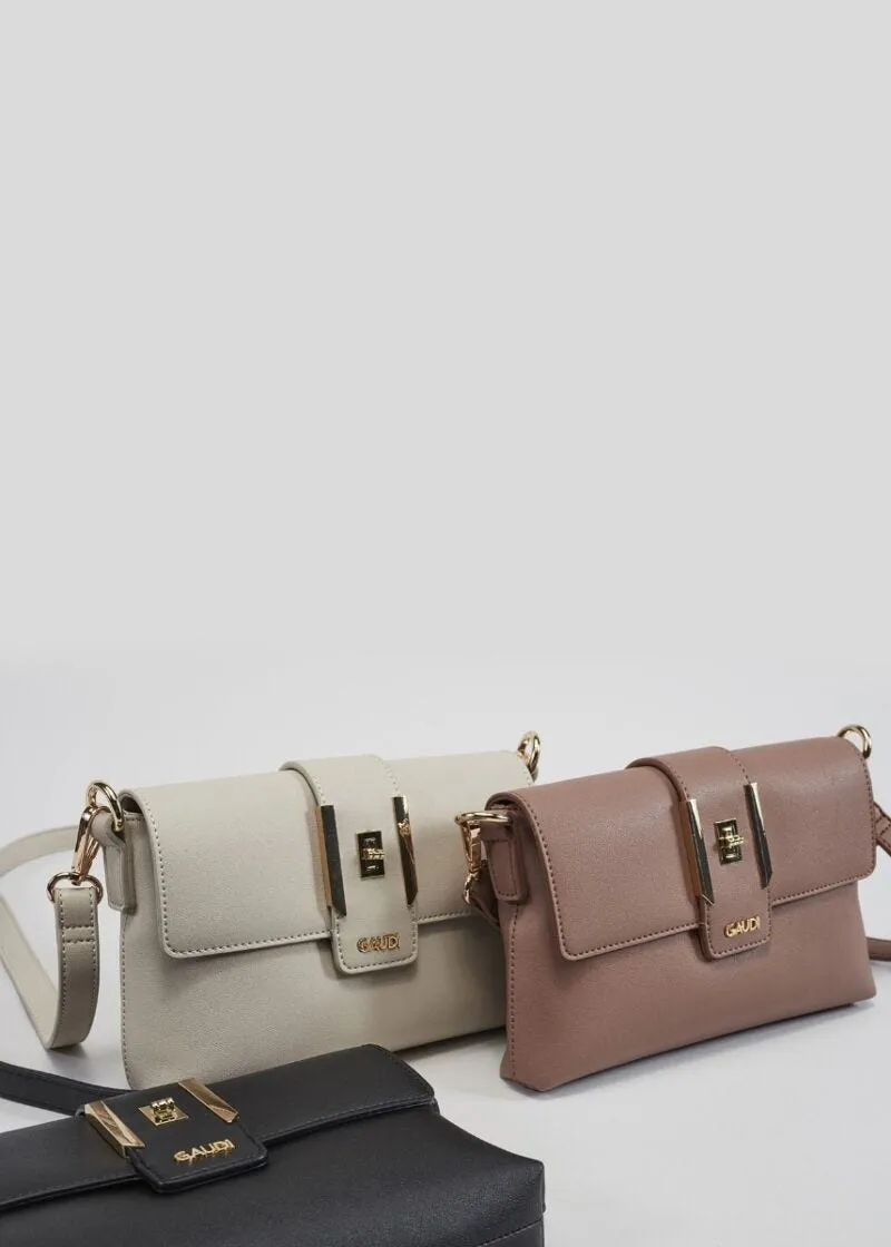 Borsa crossbody con dettagli dorati