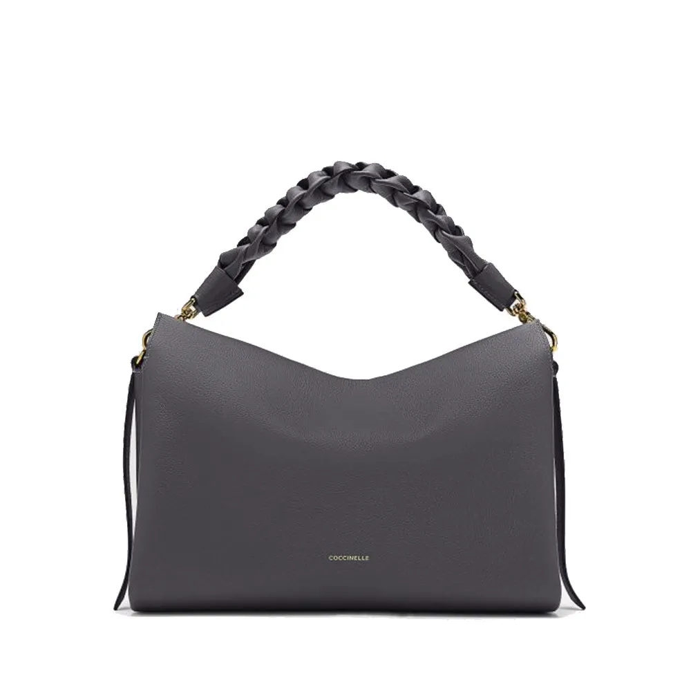 Borsa Donna a Mano COCCINELLE in Pelle Linea Boheme Medium colore Ardesia - Citronella