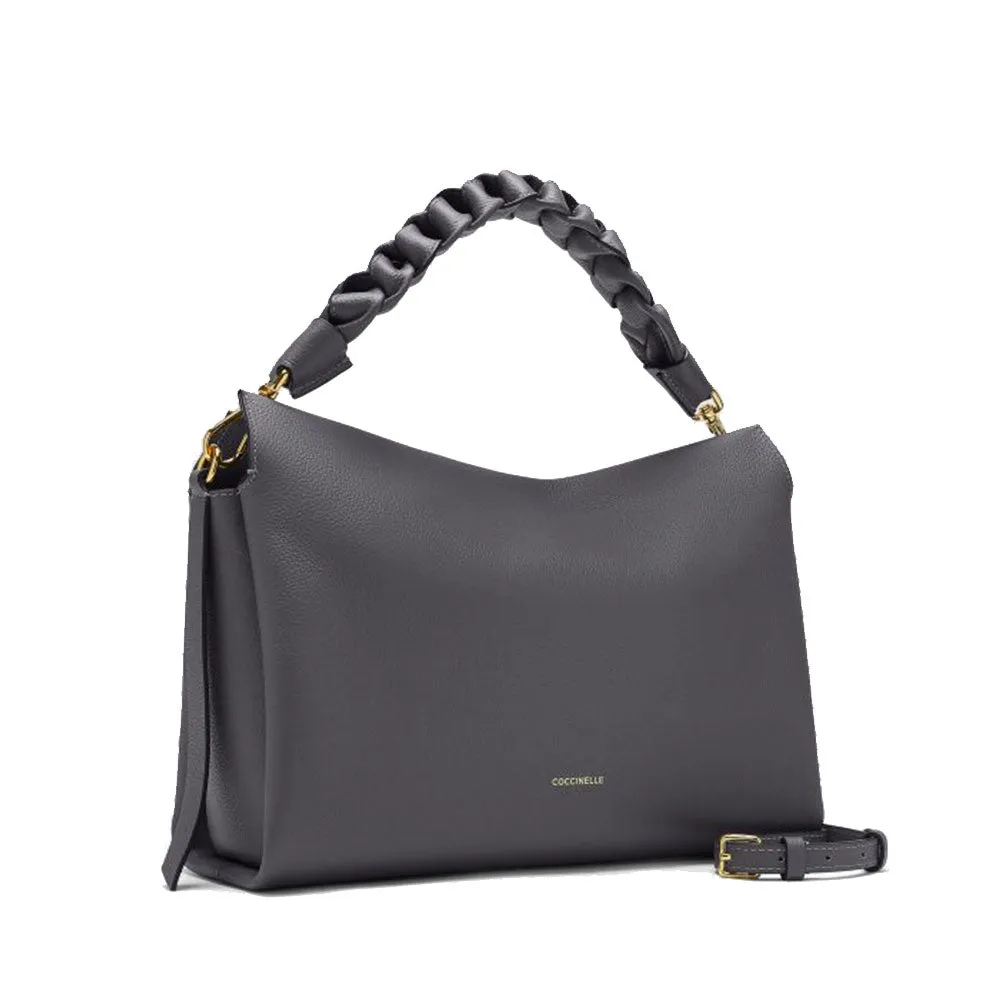 Borsa Donna a Mano COCCINELLE in Pelle Linea Boheme Medium colore Ardesia - Citronella