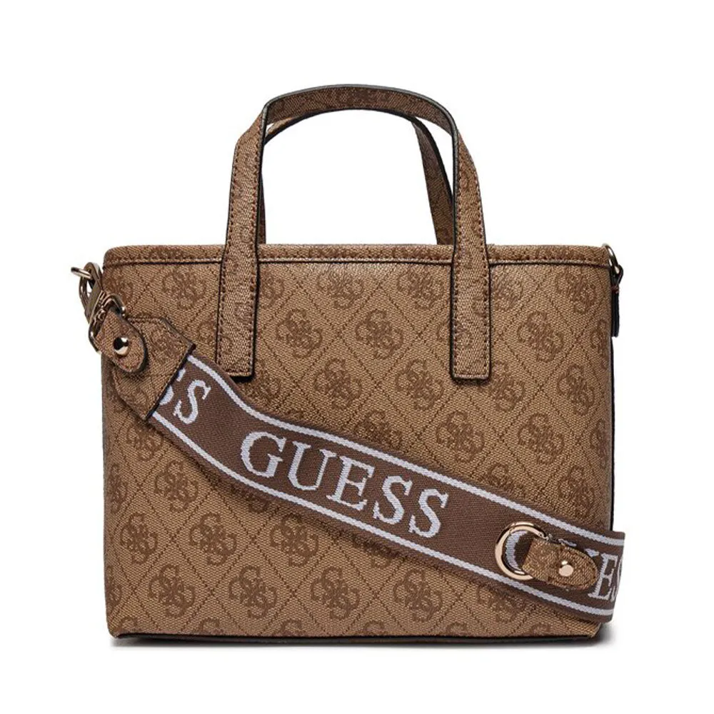 Borsa Donna a Mano con Tracolla GUESS Linea Latona Mini Colore Latte Logo