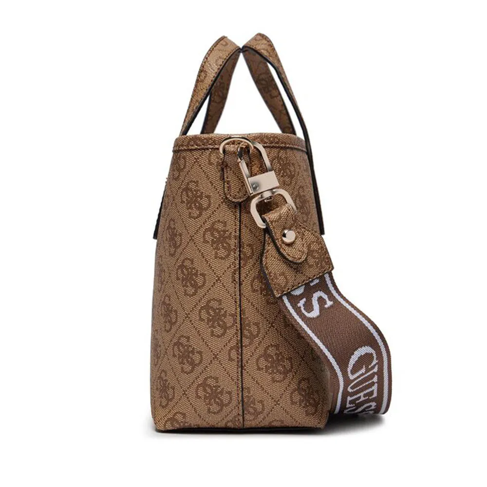 Borsa Donna a Mano con Tracolla GUESS Linea Latona Mini Colore Latte Logo