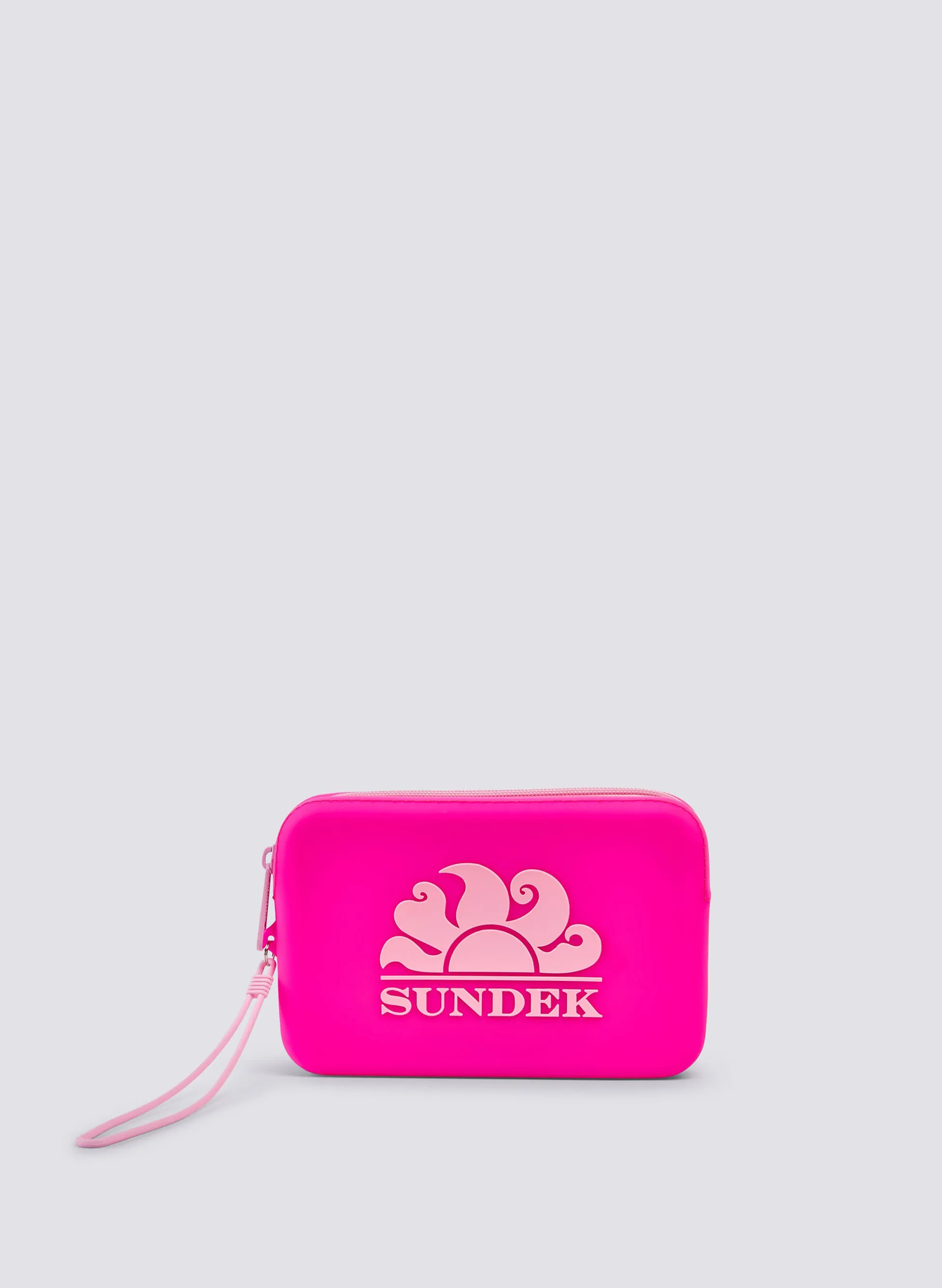 borsa mini pochette in gomma con logo