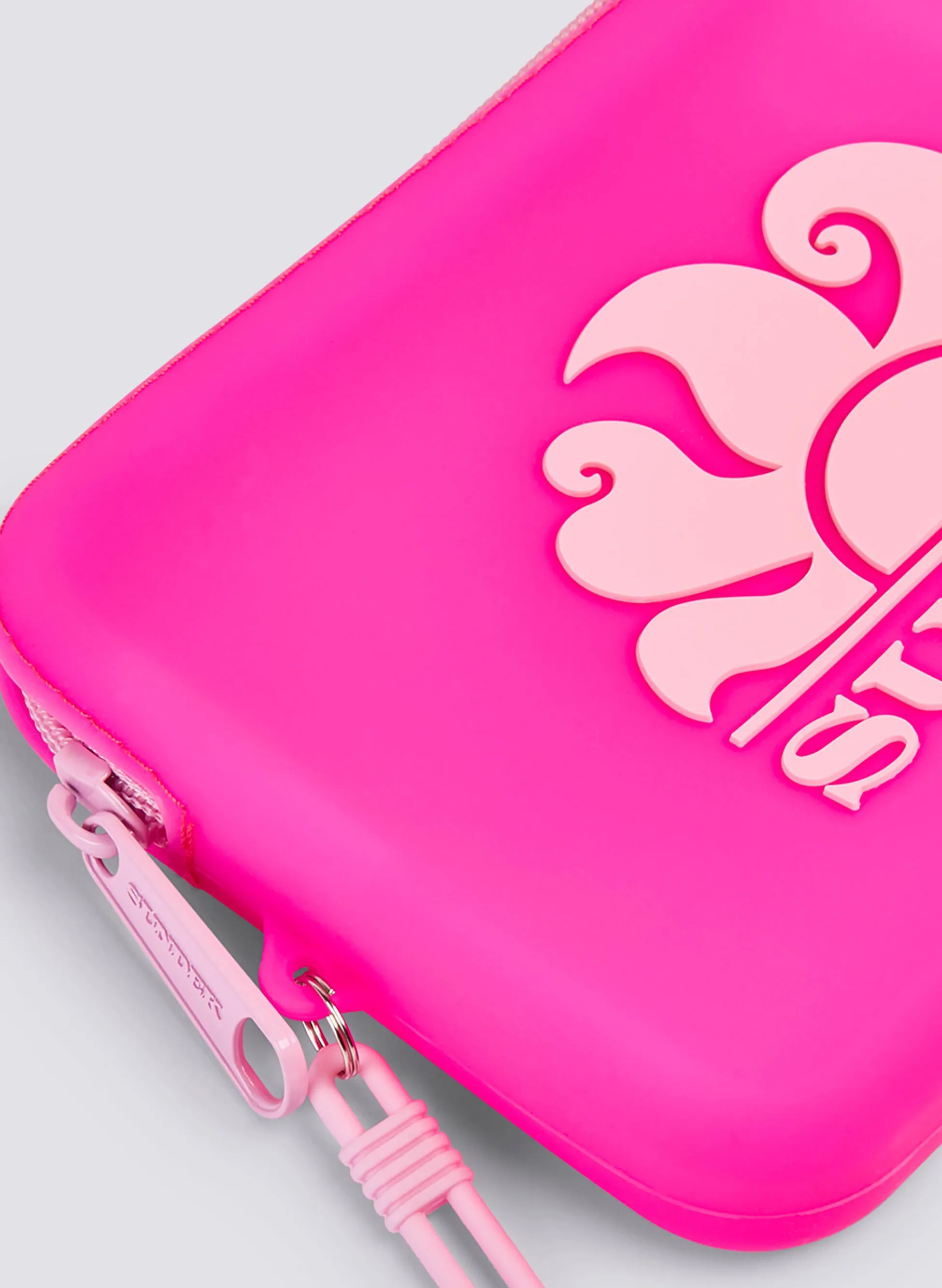 borsa mini pochette in gomma con logo