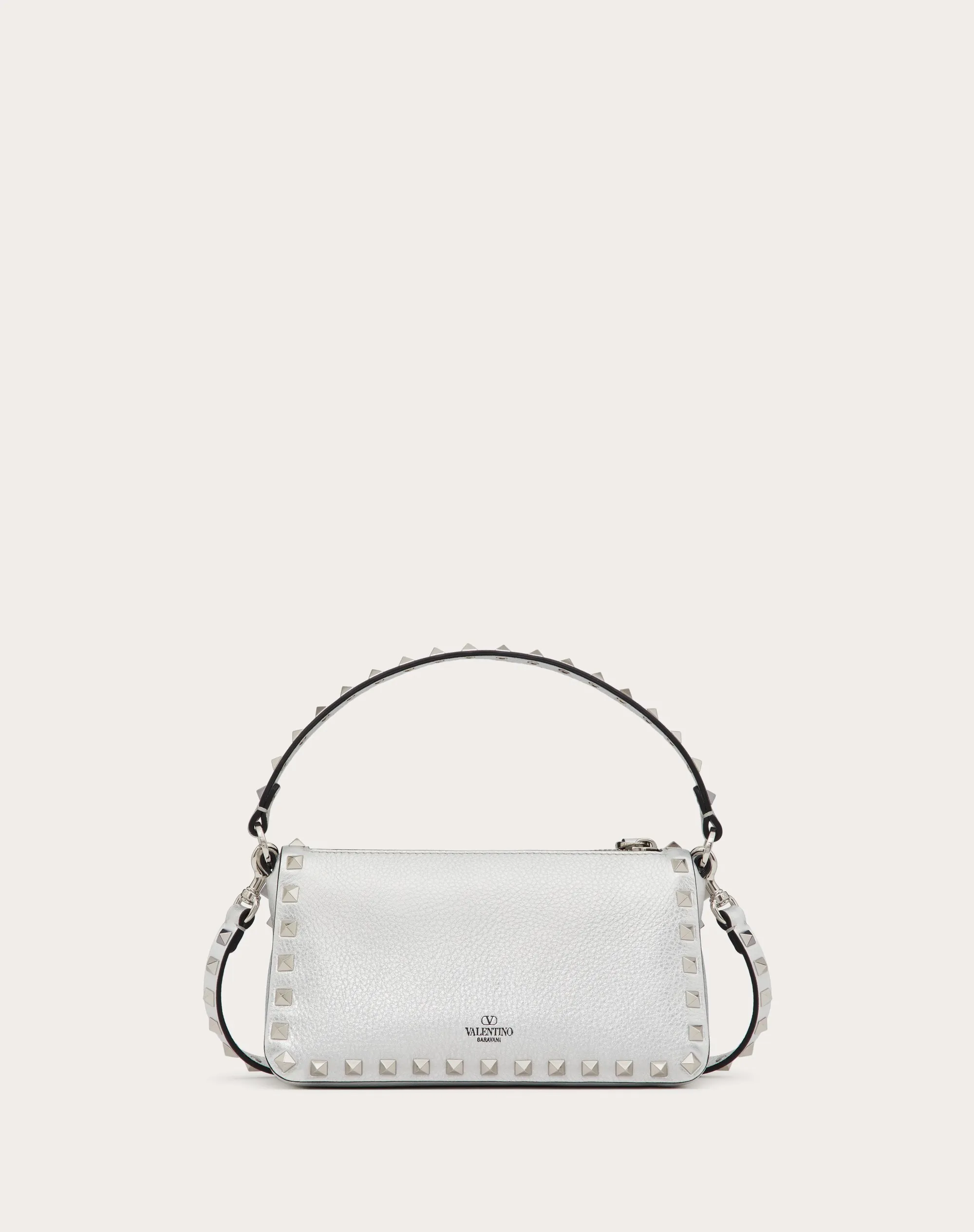 BORSA PICCOLA A TRACOLLA ROCKSTUD IN VITELLO GRANATO METALLIZZATO