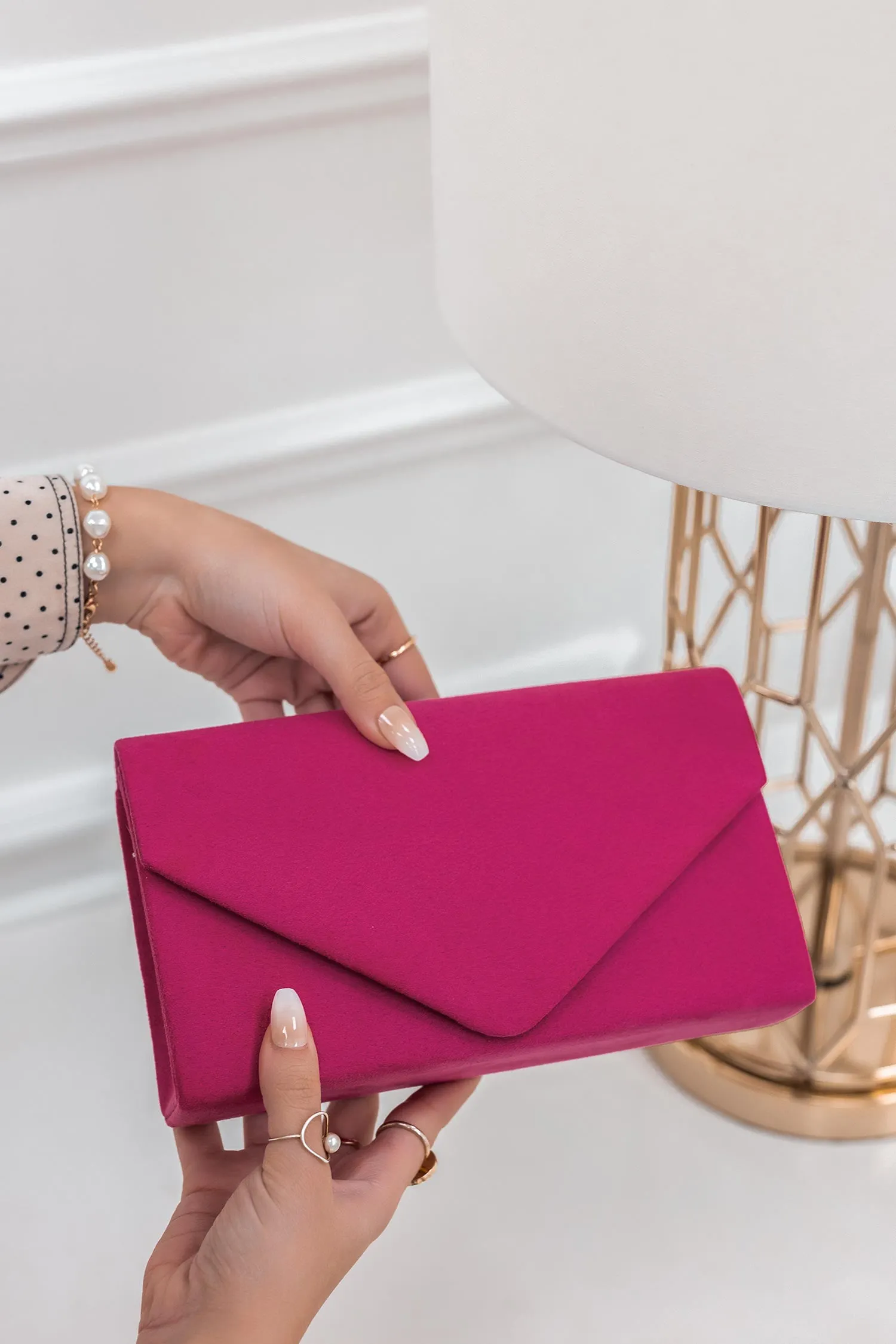 Borsa pochette B205 fuxia scamosciata