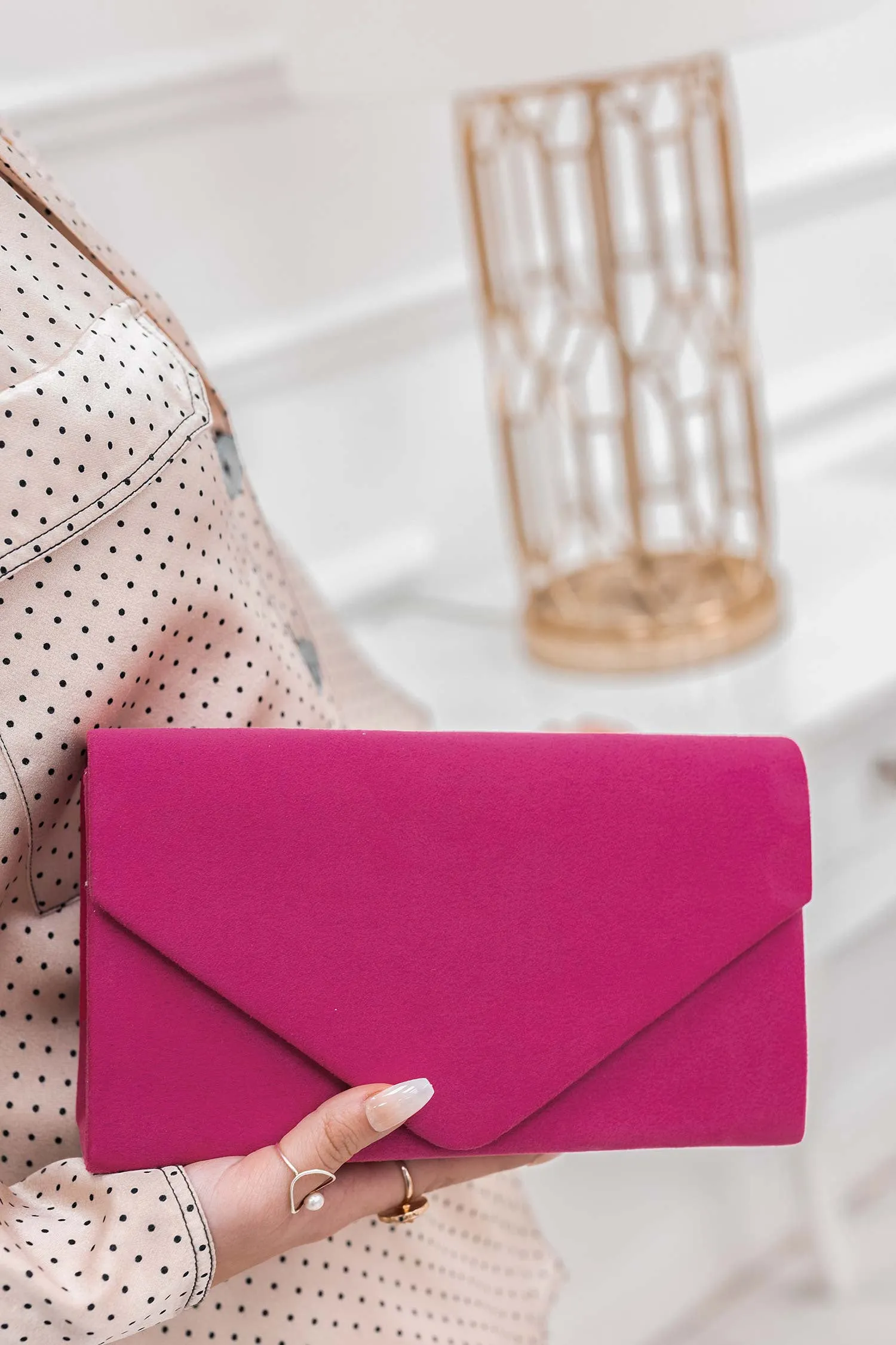 Borsa pochette B205 fuxia scamosciata