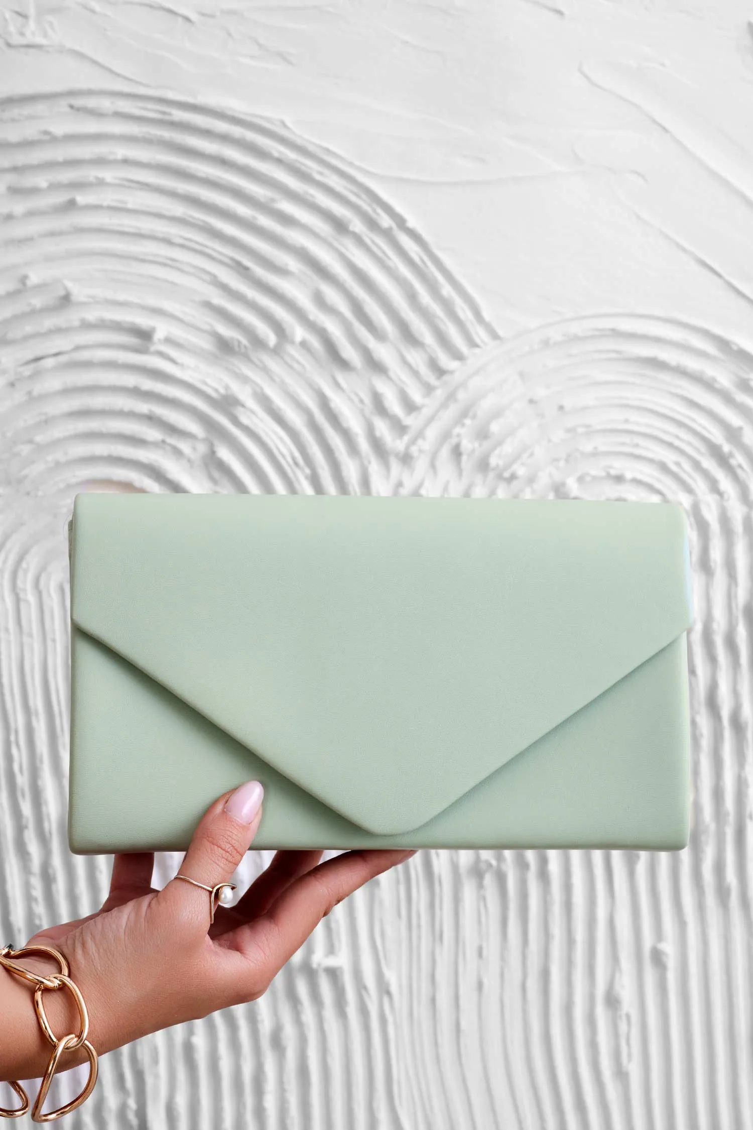 Borsa pochette B205 verde pastello