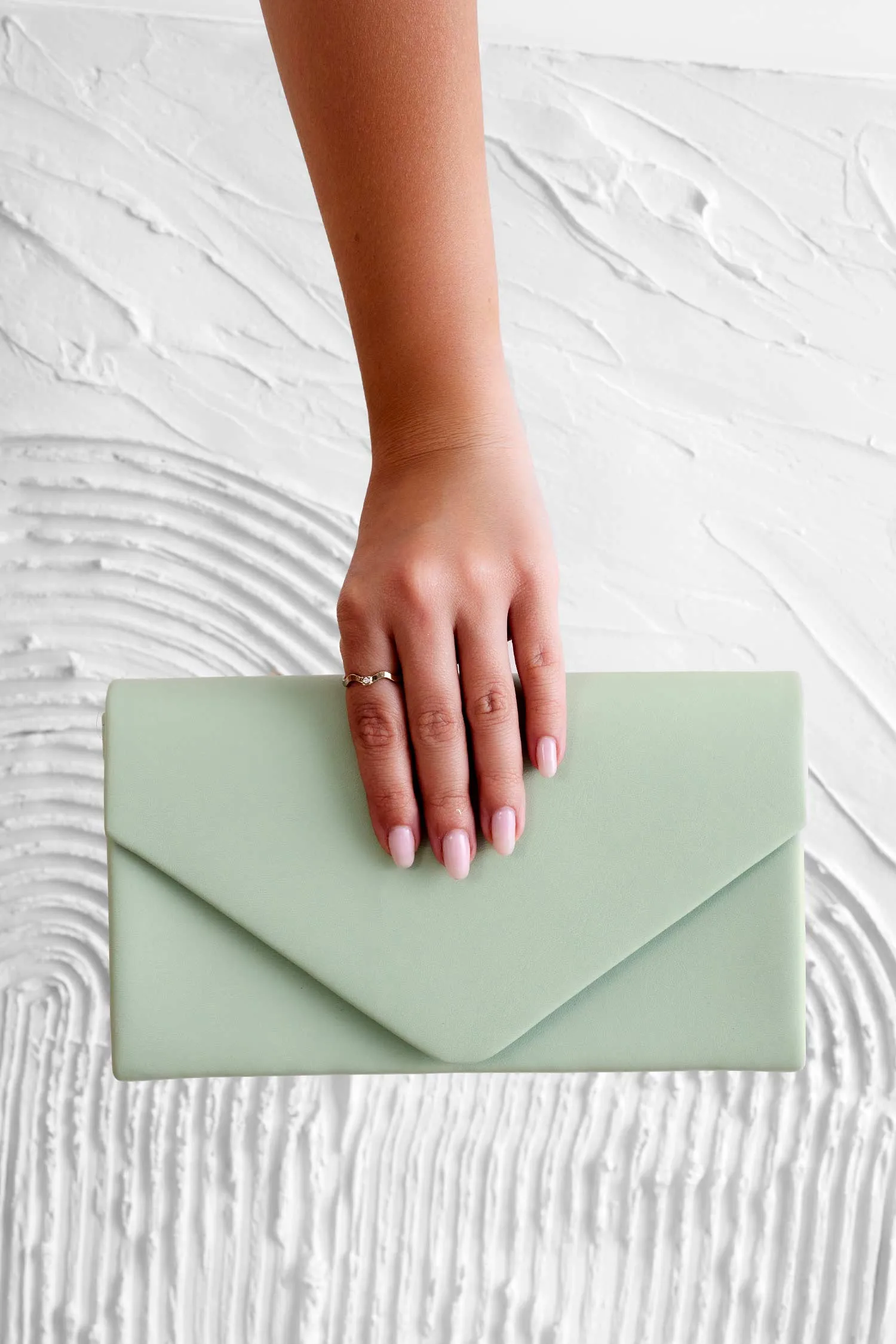 Borsa pochette B205 verde pastello