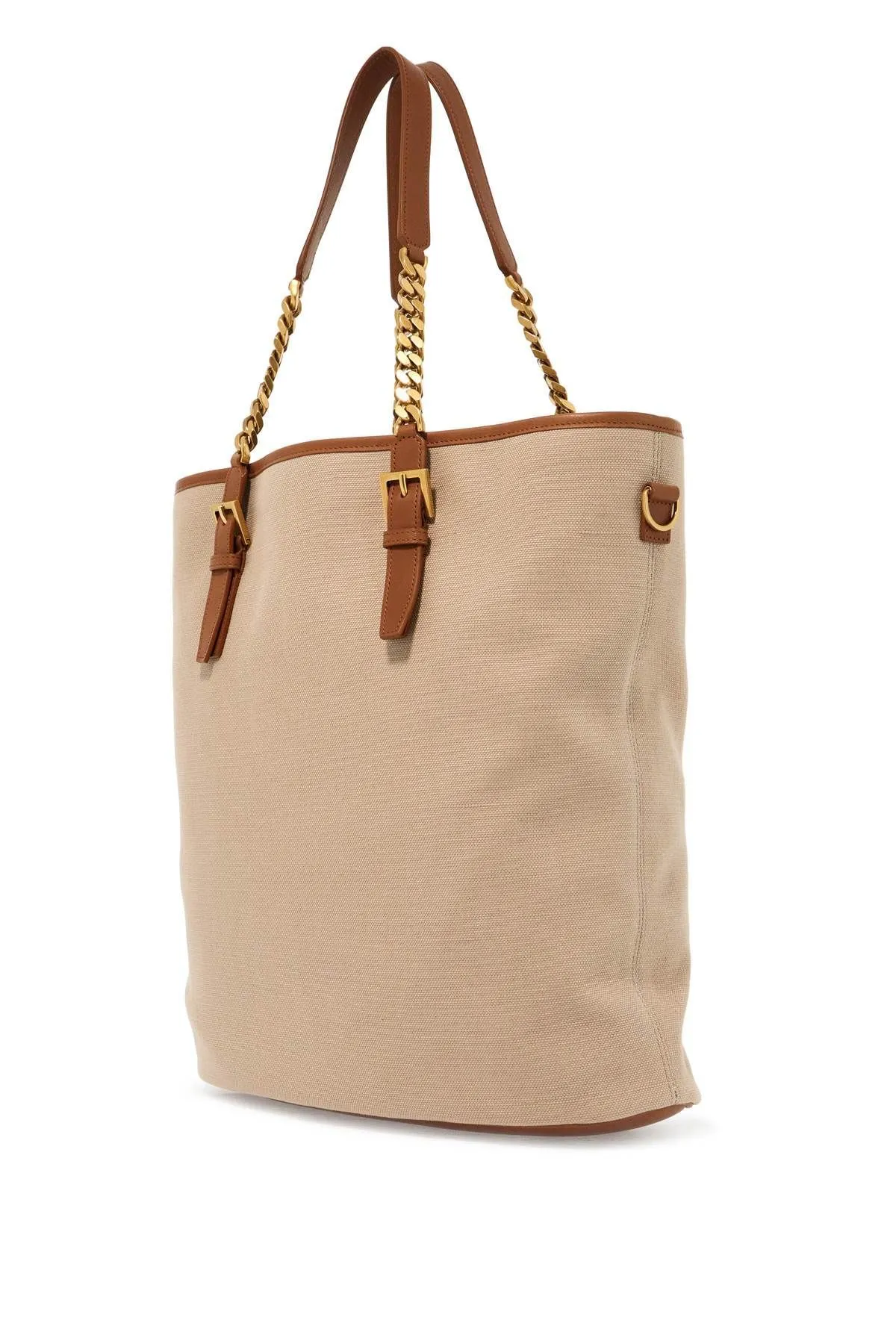 Borsa tote in tela e pelle