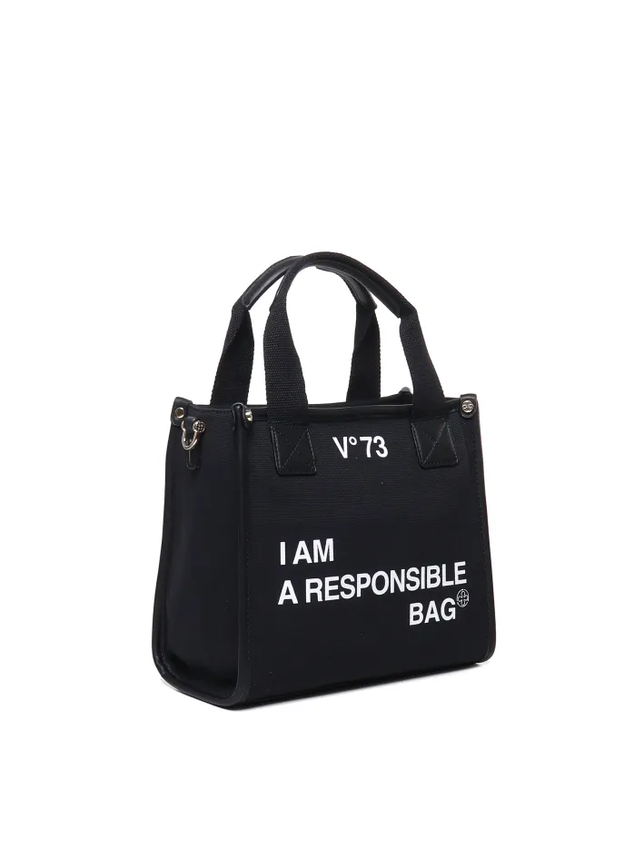 BORSA TOTE RESPONSABILITY IN CANVAS E ECOPELLE
