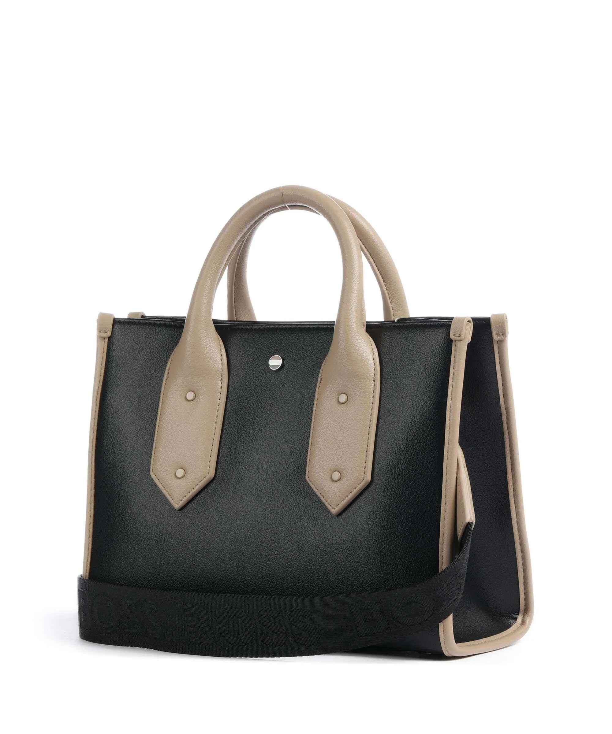  BOSS Sandy Borsa a mano pelle sintetica nero/beige  