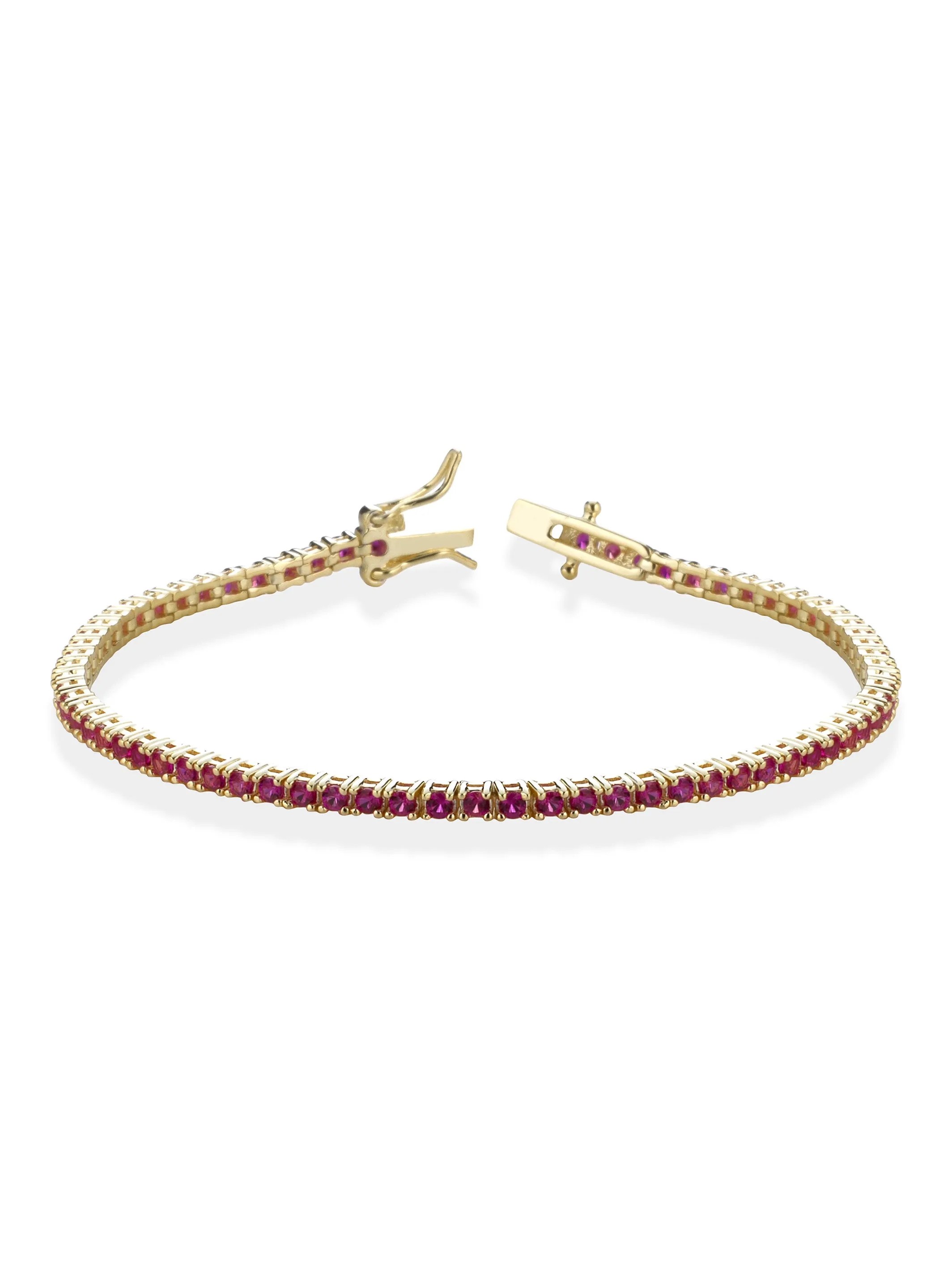 Bracciale TENNIS Gold con pietre fucsia