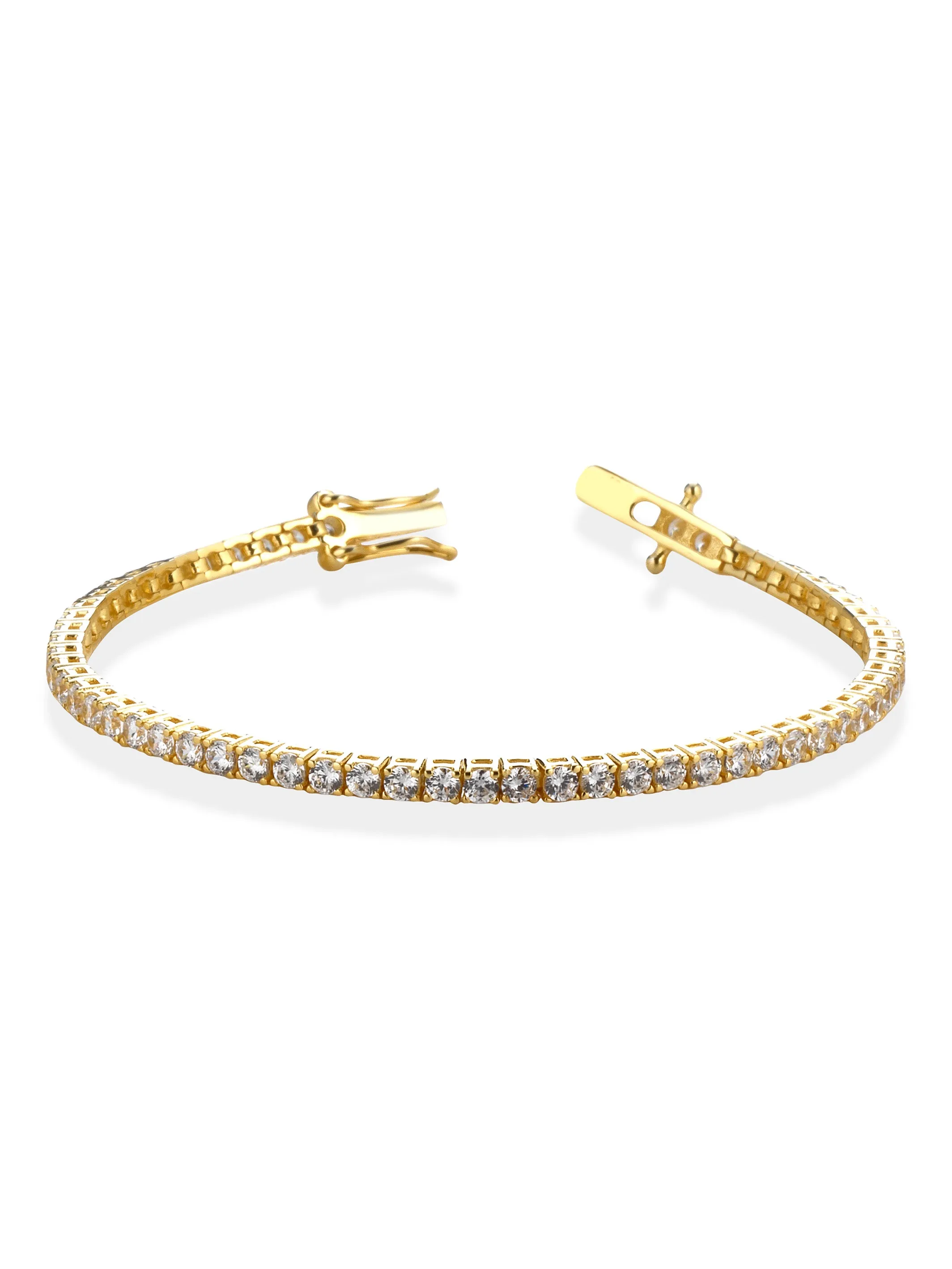 Bracciale TENNIS Gold pietre bianche in Argento