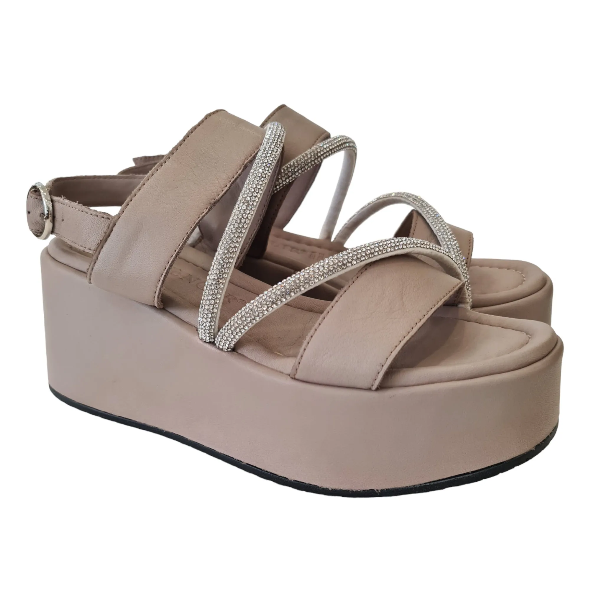 Cafenoir Sandalo Donna Taupe Strass Argento rif.750