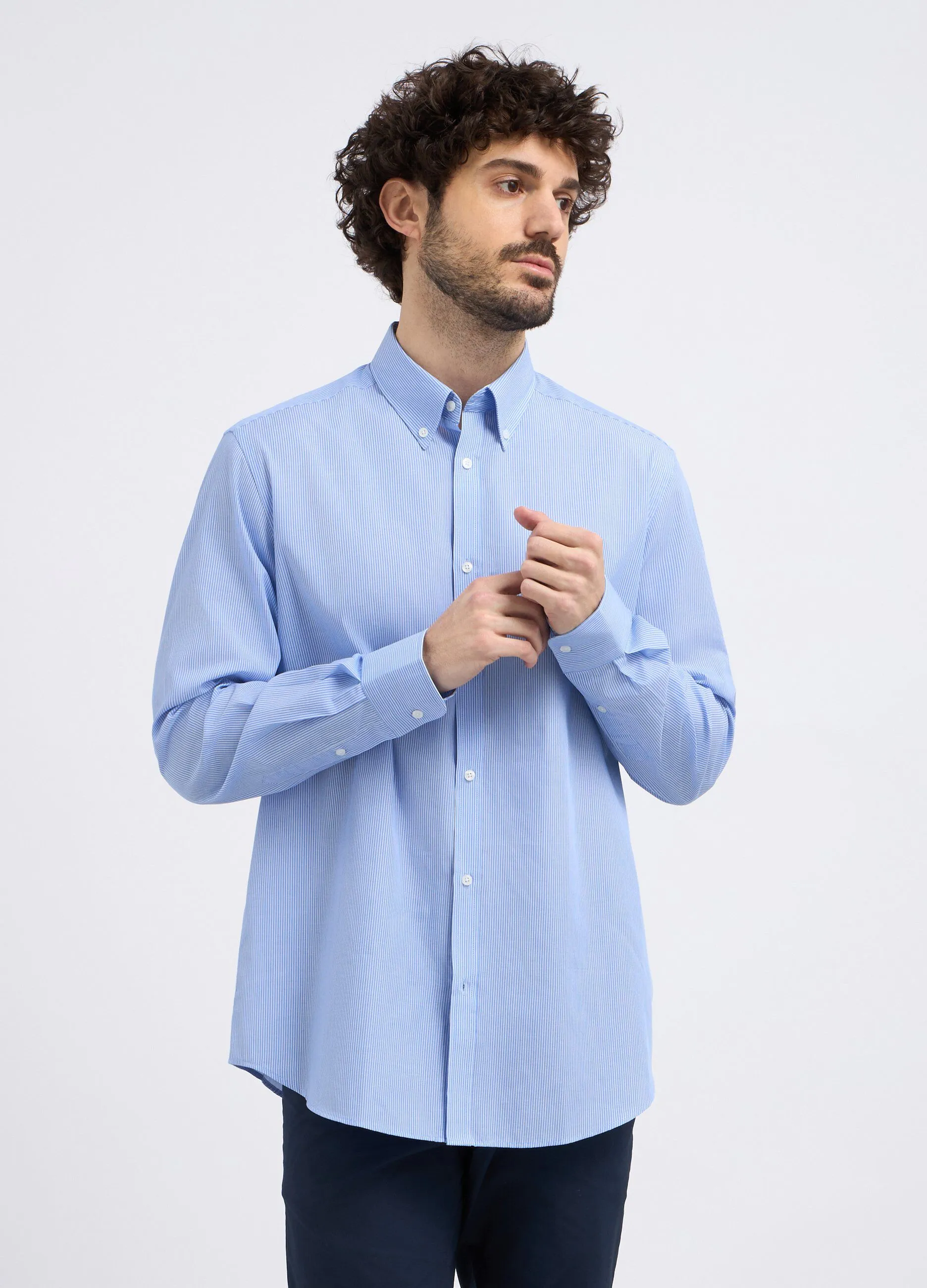 Camicia a maniche lunghe a righe uomo