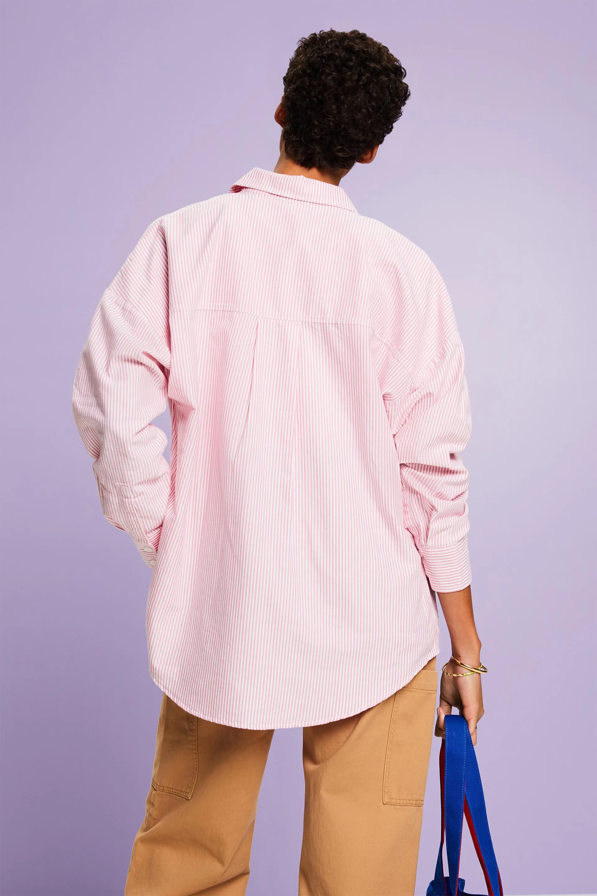 Camicia di cotone a righe oversize