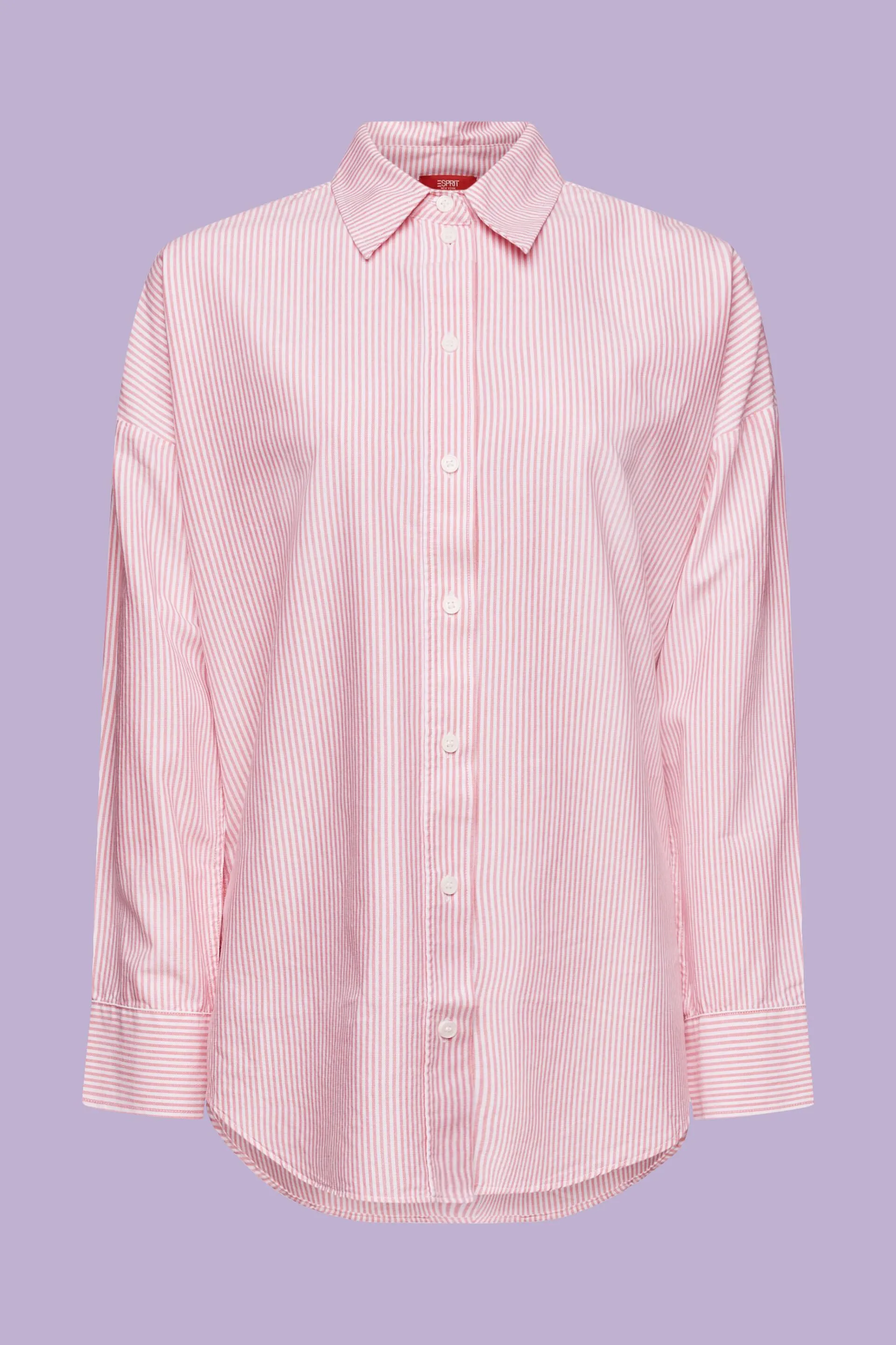 Camicia di cotone a righe oversize