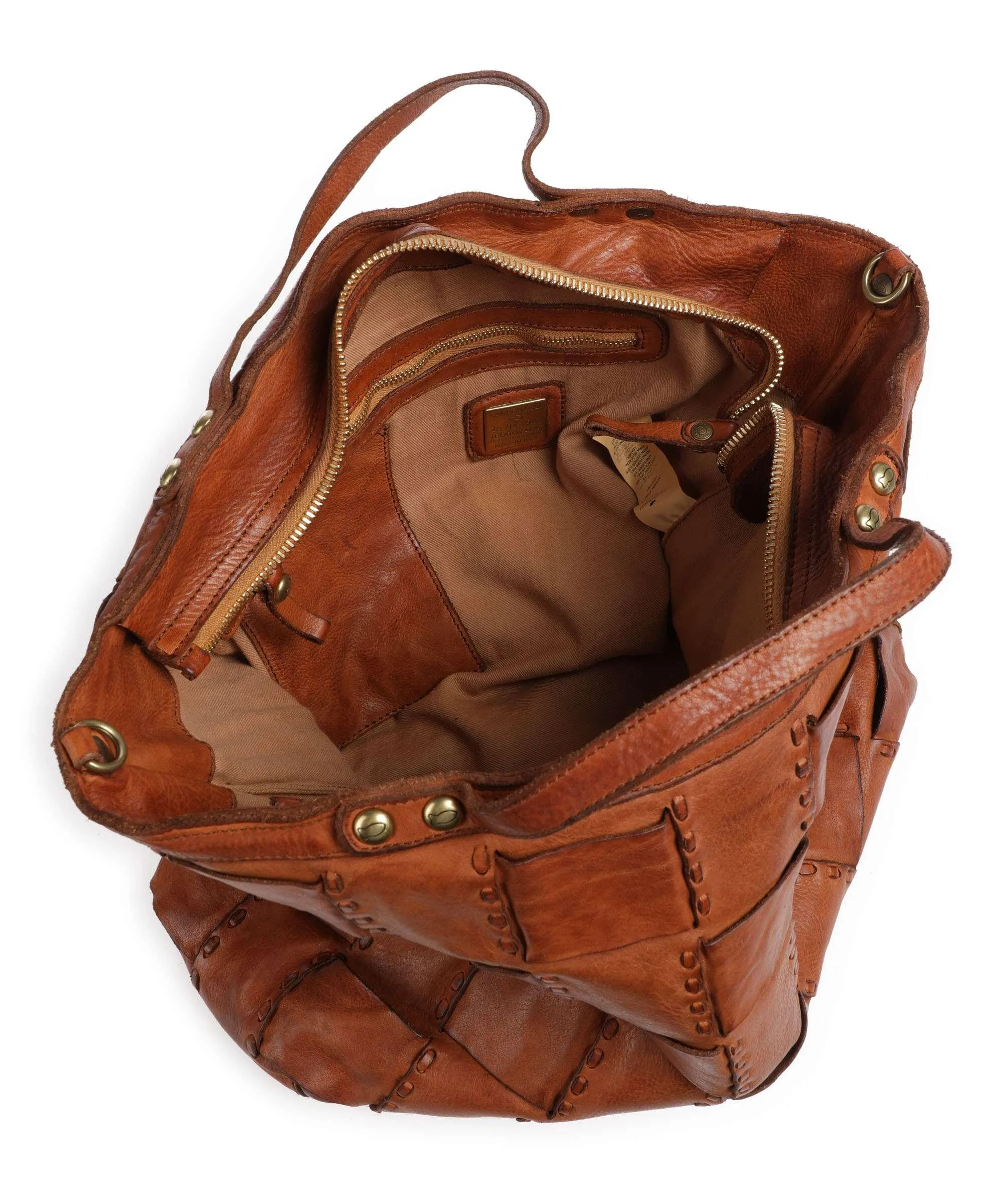  Campomaggi Borsa a mano pelle di vacchetta finemente grana cognac  