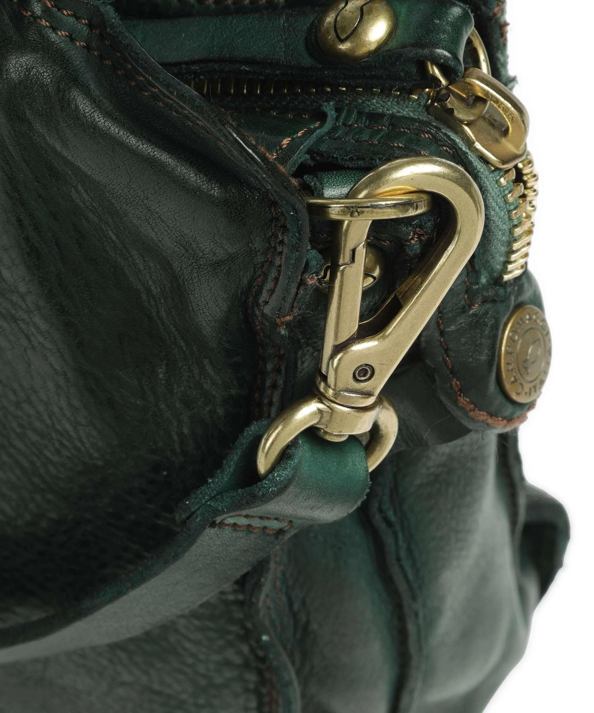  Campomaggi Borsa a mano pelle di vacchetta finemente grana verde scuro  