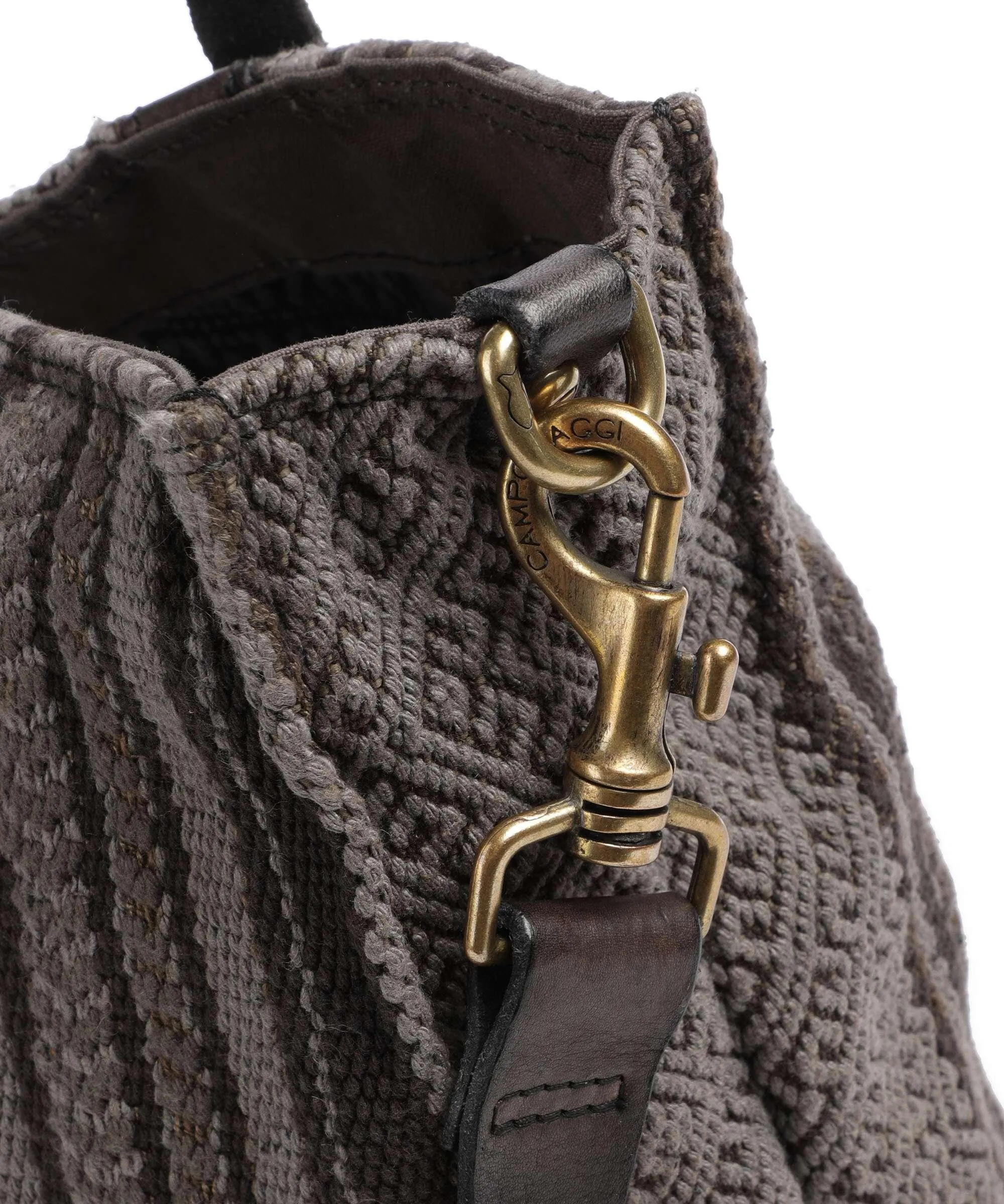  Campomaggi Borsa shopper cotone grigio scuro  