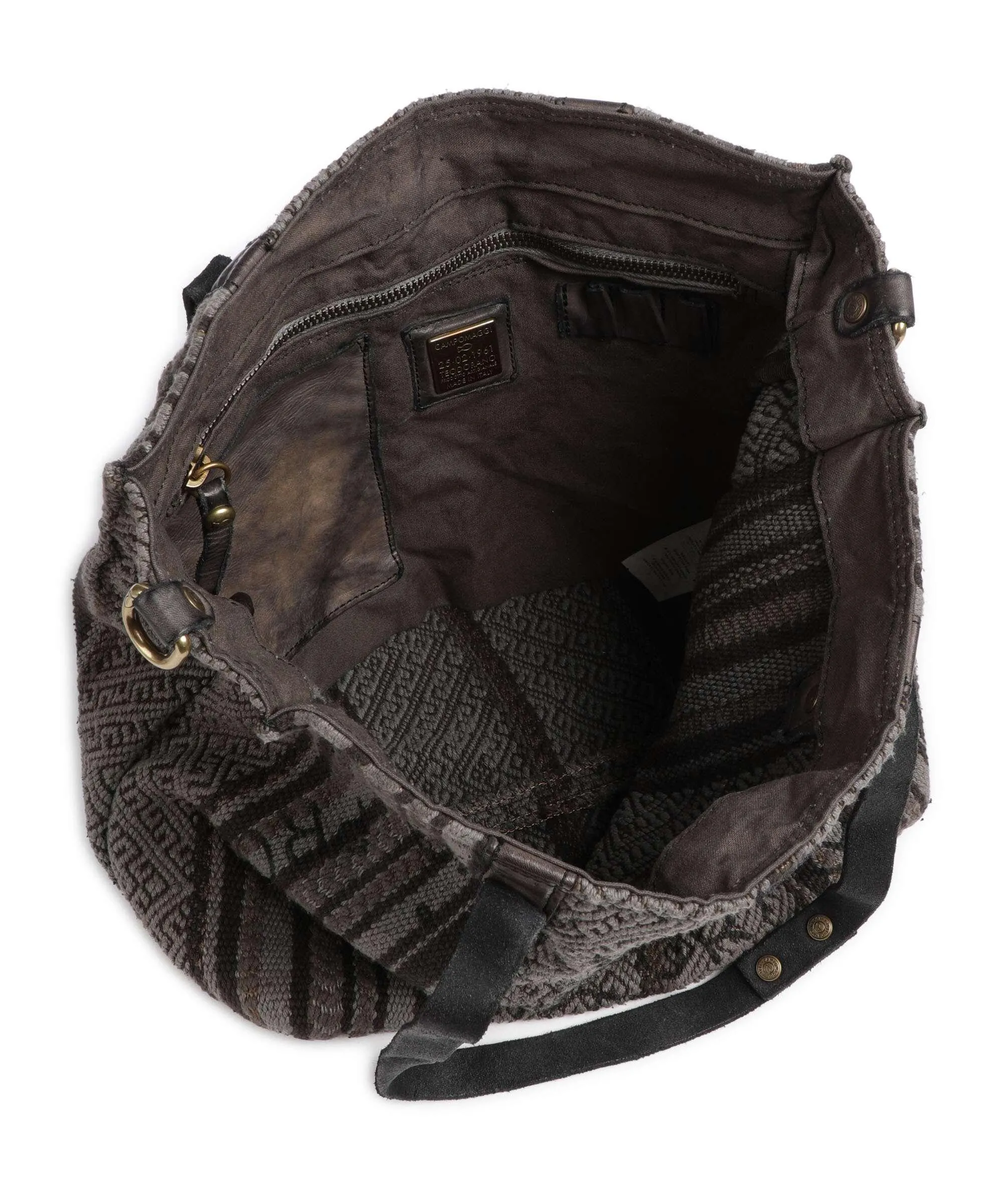  Campomaggi Borsa shopper cotone grigio scuro  