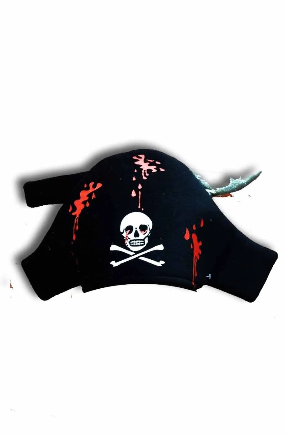 Cappello da pirata nero con teschio a feluca halloween horror