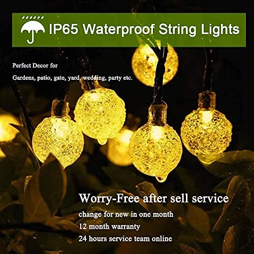 Catena Luminosa Esterno Solare,Useber 50 LED Impermeabile Luci Stringa Solare per Casa,Giardino,Feste,Natale,Balcone (Bianco Cal