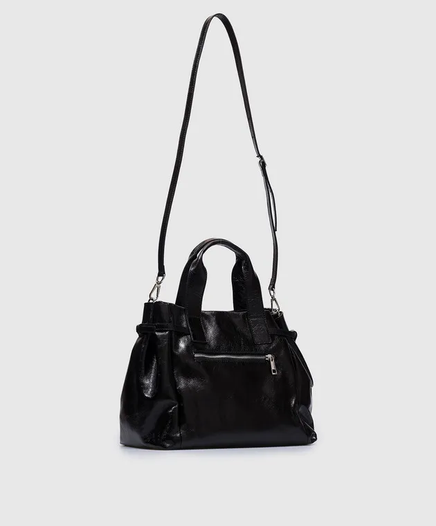 Christian Villa Borsa tote in pelle nera lucida 6145