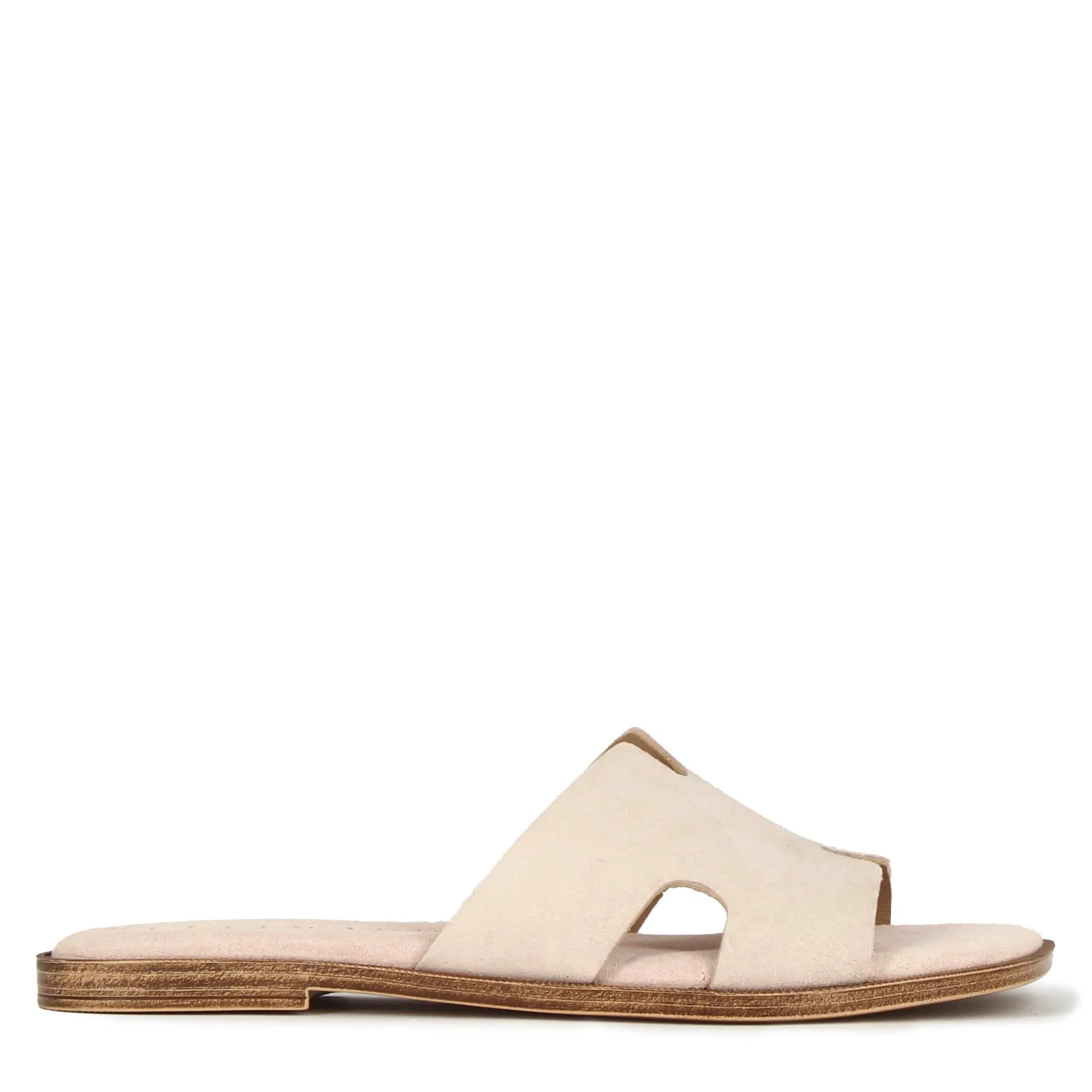 Ciabattine da donna in pelle scamosciata colore beige