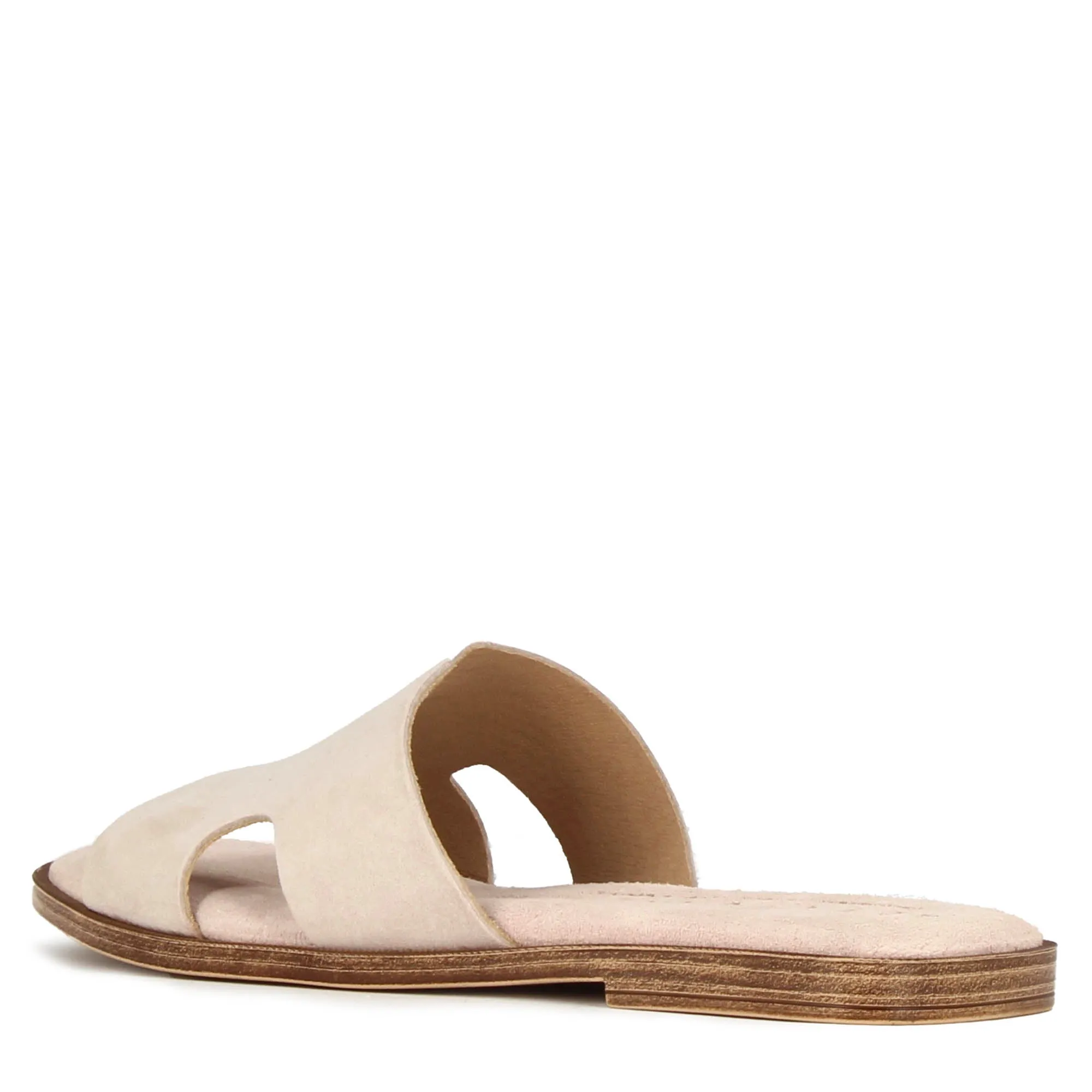 Ciabattine da donna in pelle scamosciata colore beige