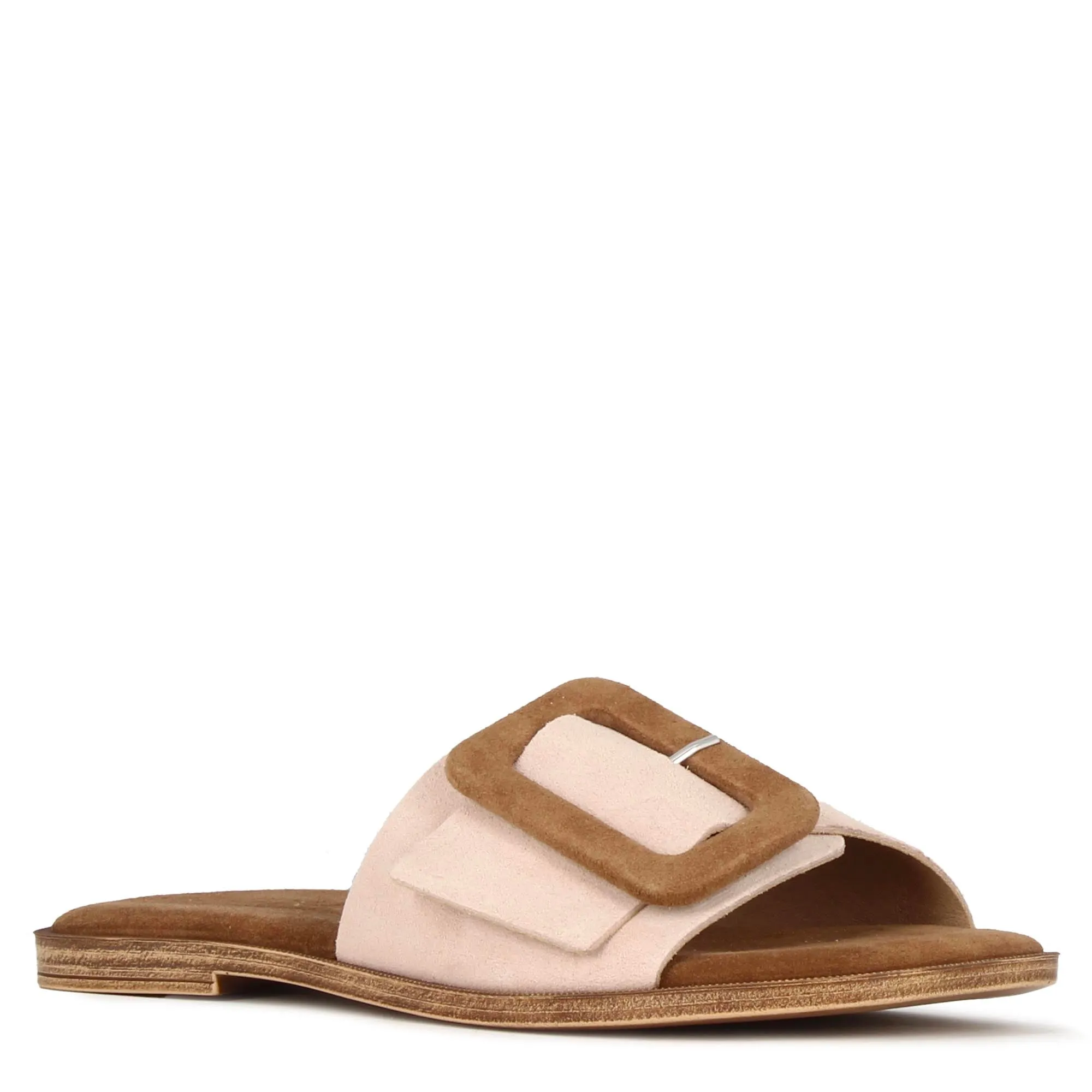 Ciabattine da donna scamosciate colore beige e marrone