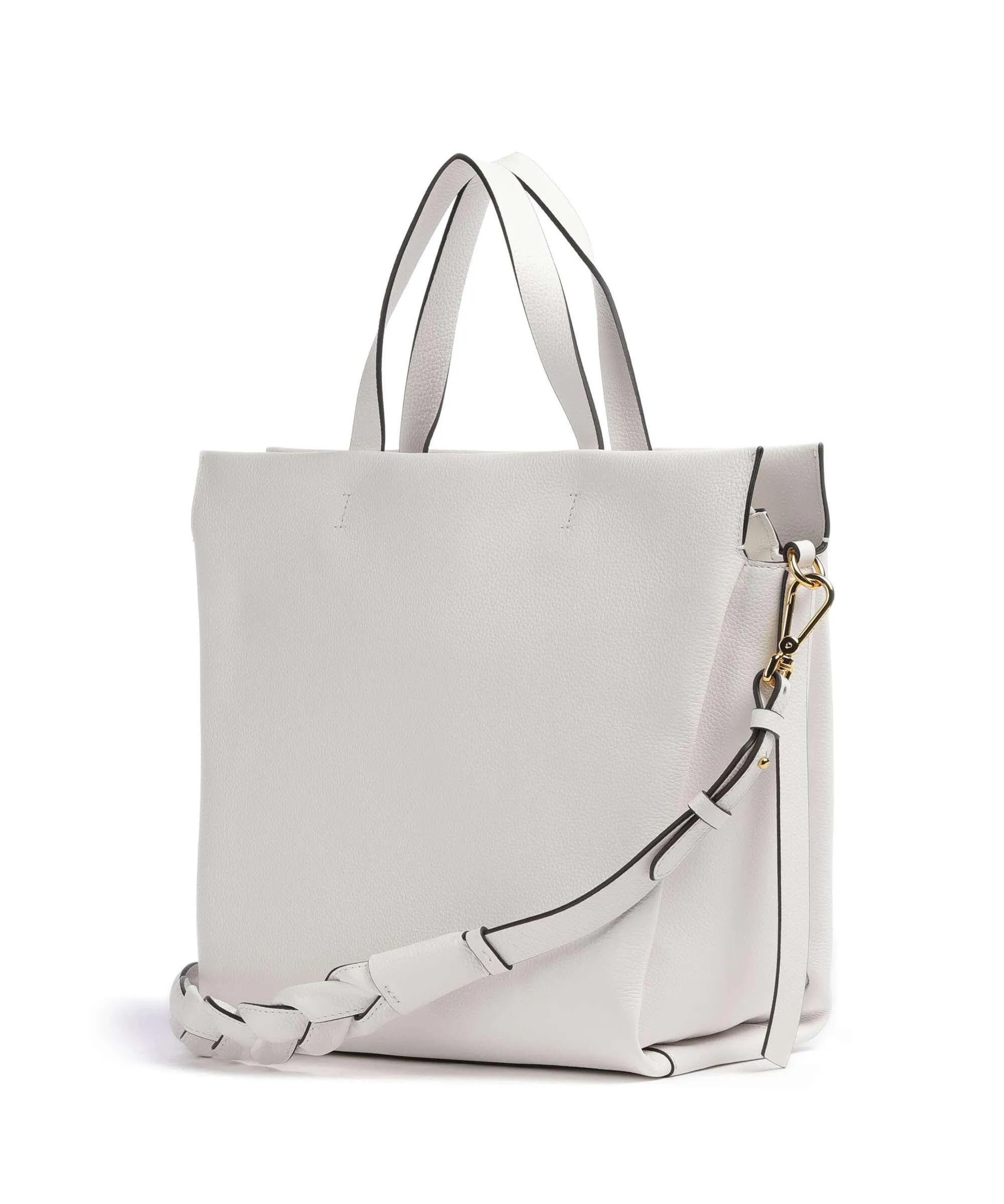  Coccinelle Boheme Grana Double Borsa a mano pelle granulata bianco  