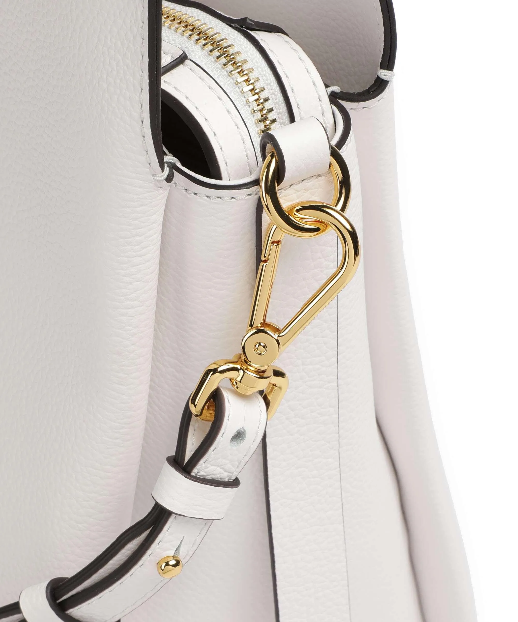  Coccinelle Boheme Grana Double Borsa a mano pelle granulata bianco  