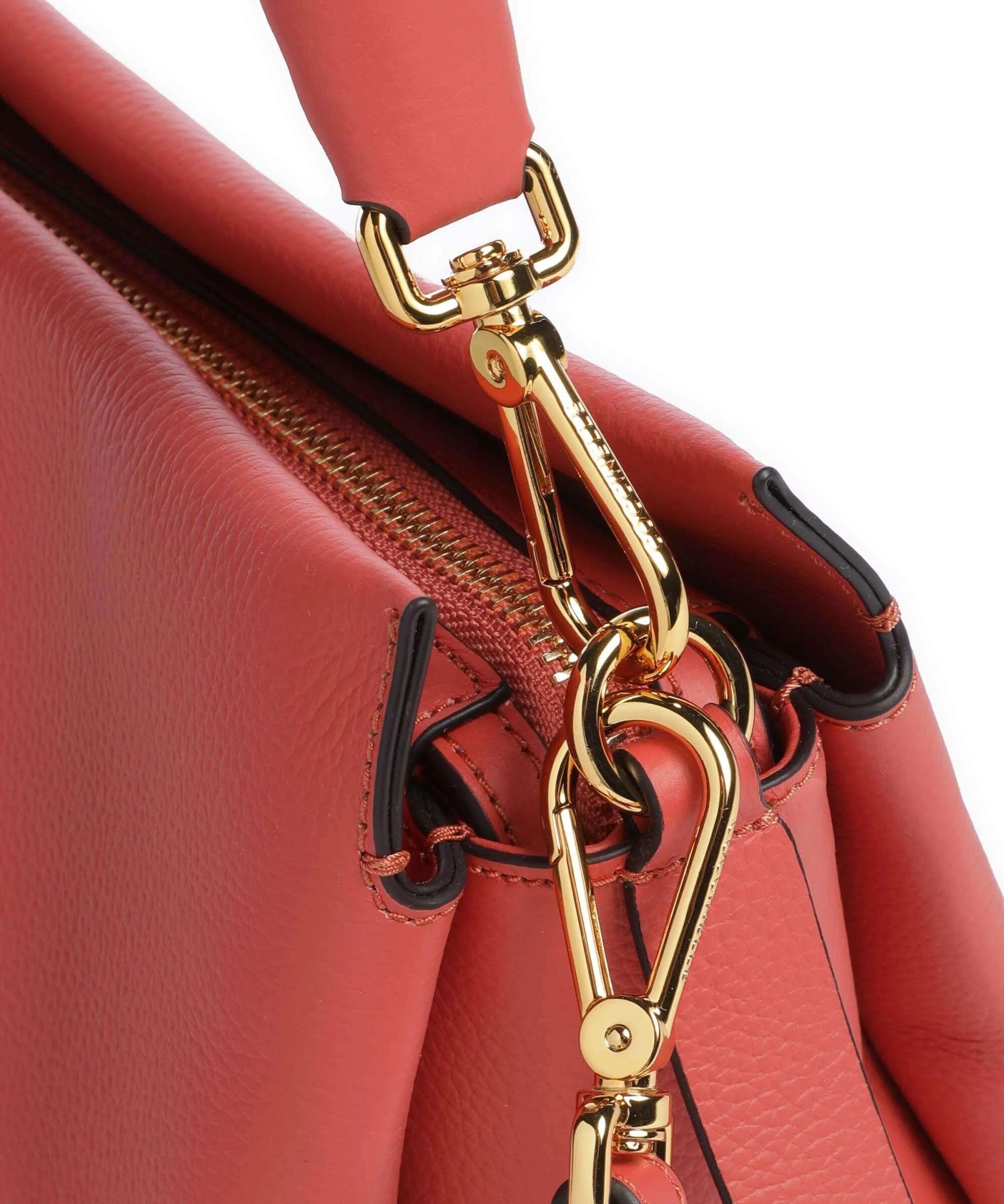  Coccinelle Boheme Grana Double Borsa a mano pelle granulata corallo  