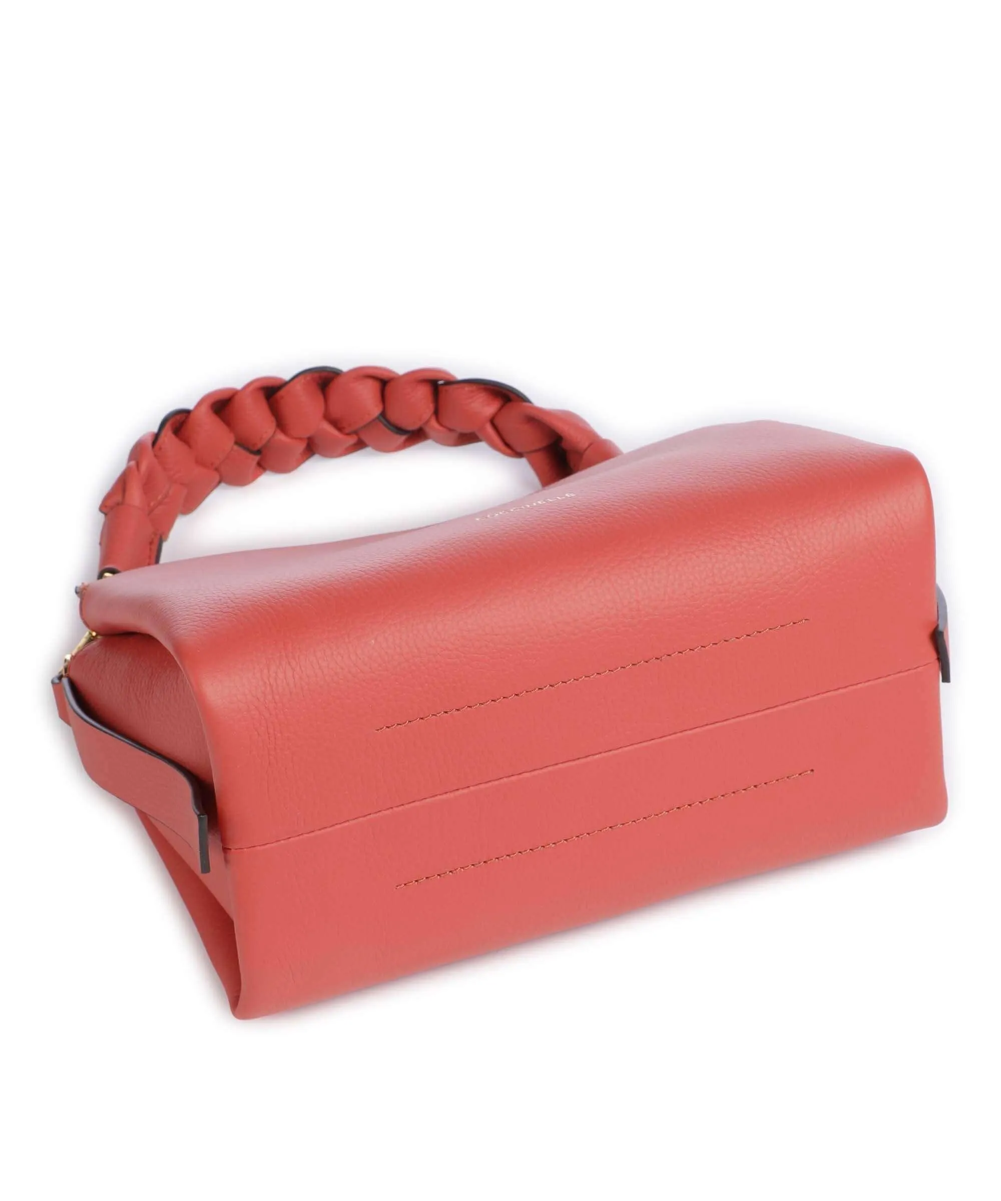  Coccinelle Boheme Grana Double Borsa a mano pelle granulata corallo  