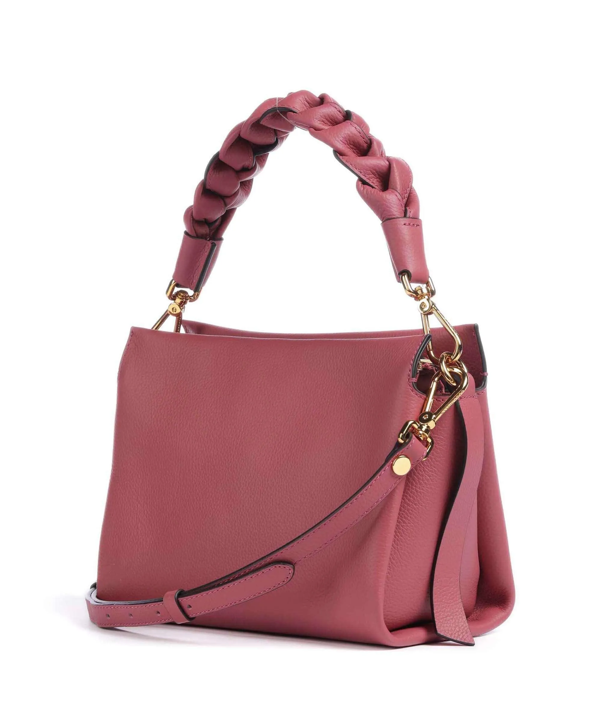  Coccinelle Boheme Grana Double Borsa a mano pelle granulata rosa  