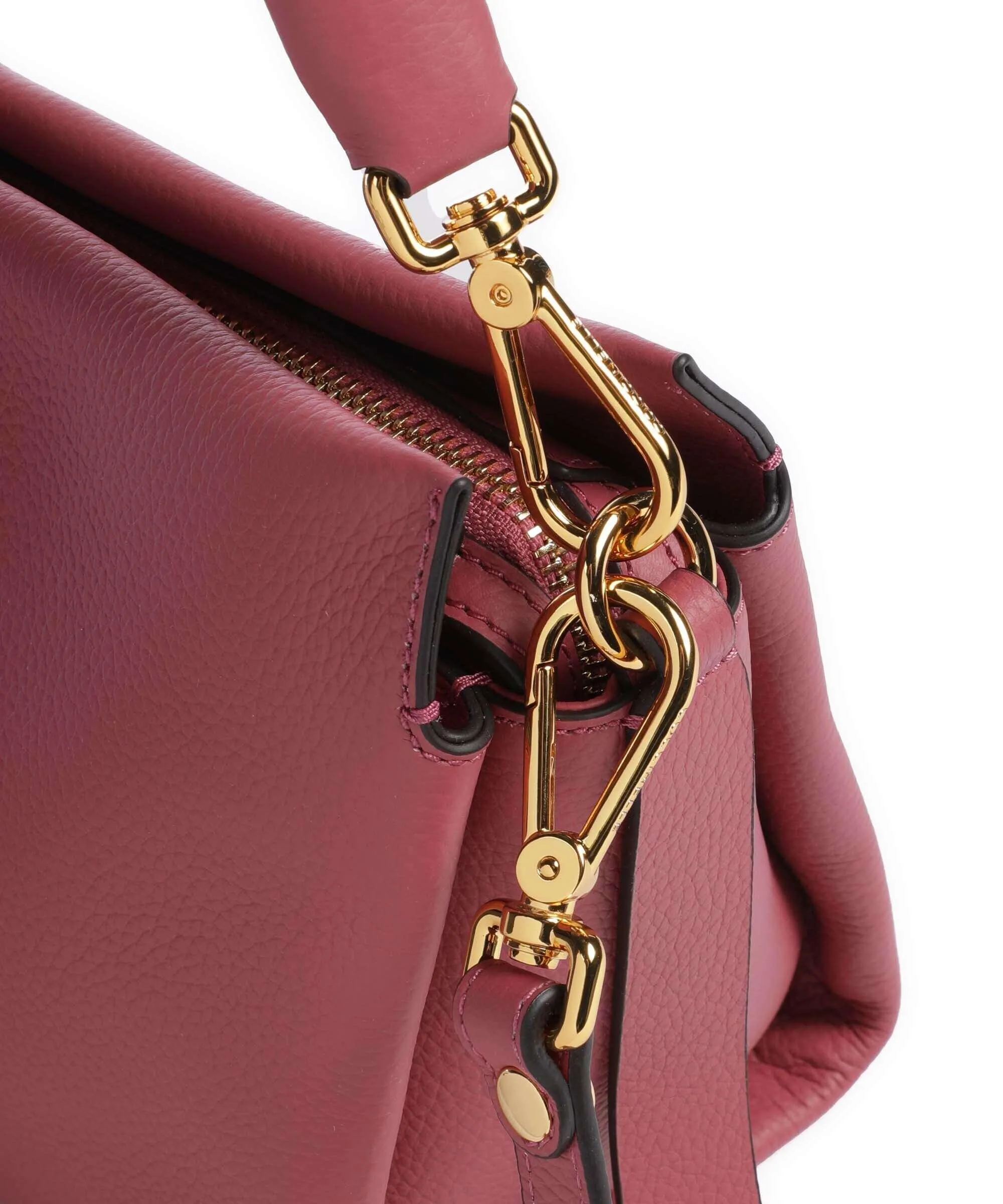  Coccinelle Boheme Grana Double Borsa a mano pelle granulata rosa  