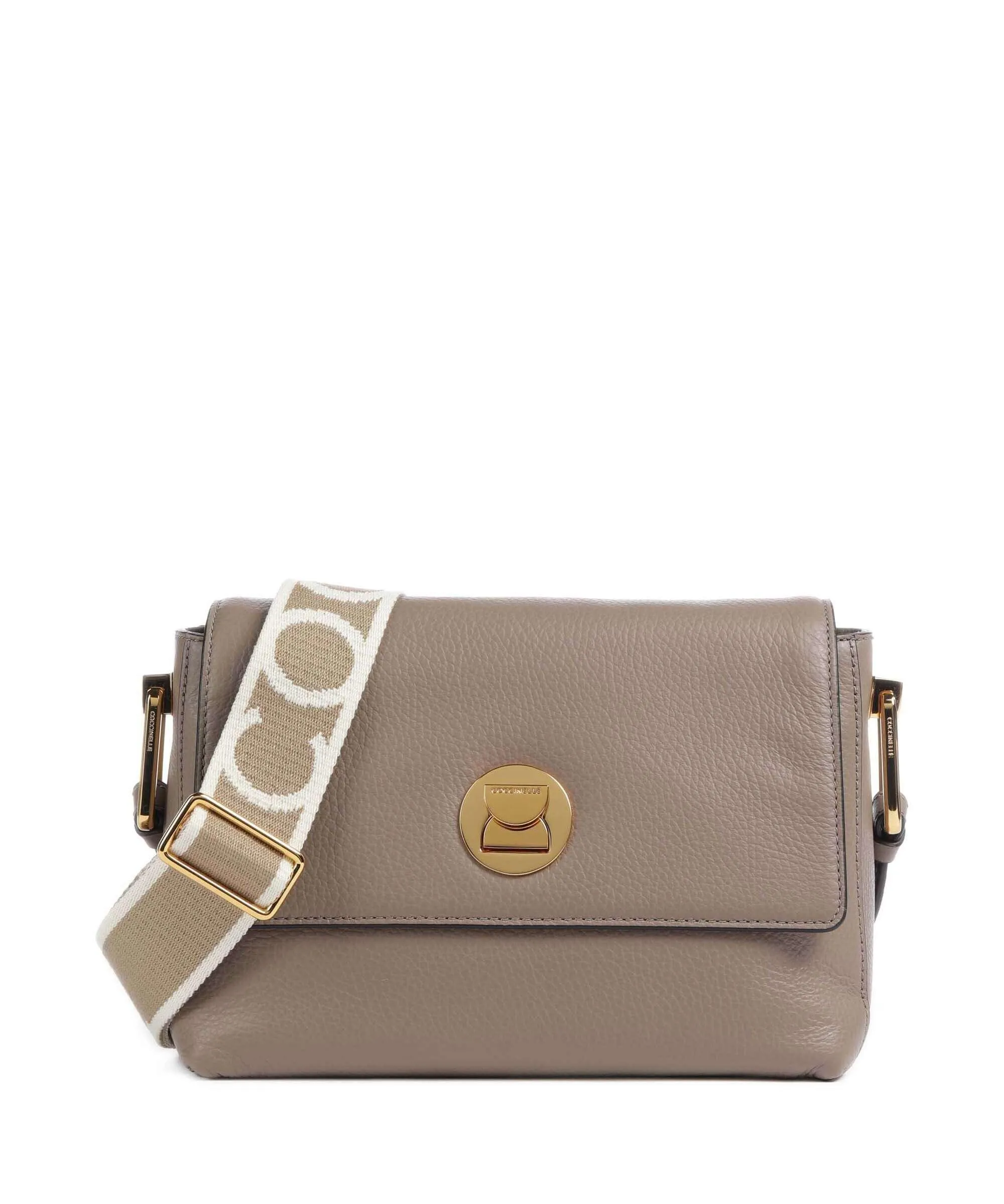  Coccinelle Liya Signature Borsa a tracolla pelle di vacchetta grana taupe  