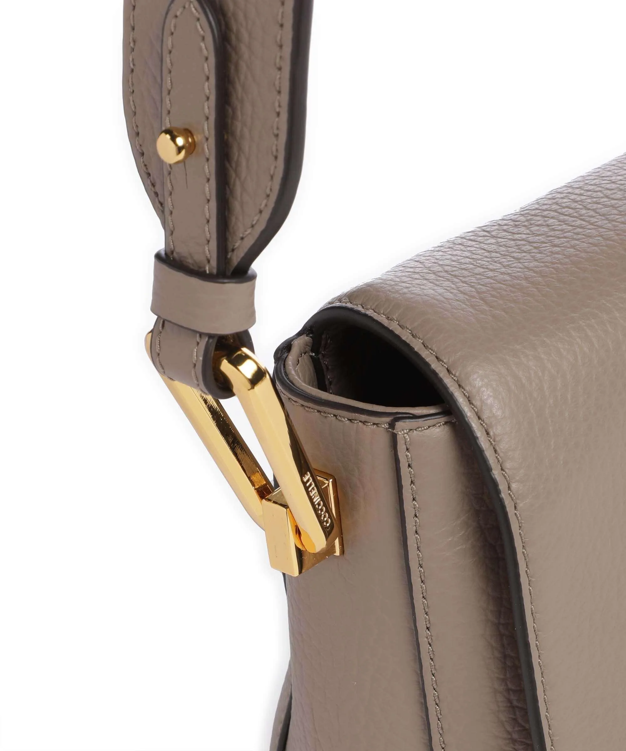  Coccinelle Liya Signature Borsa a tracolla pelle di vacchetta grana taupe  