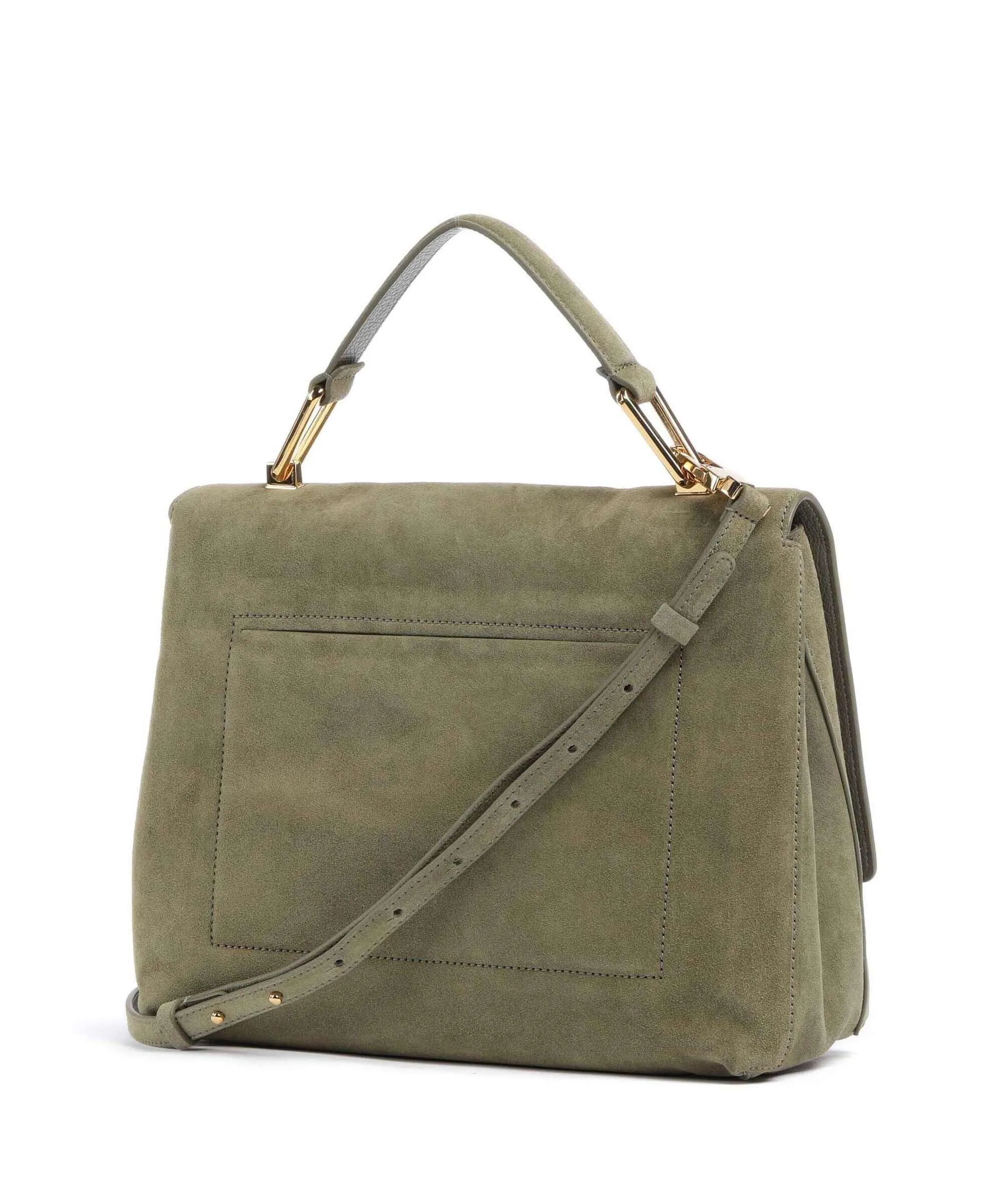  Coccinelle Liya Suede Borsa a mano pelle ruvida verde  