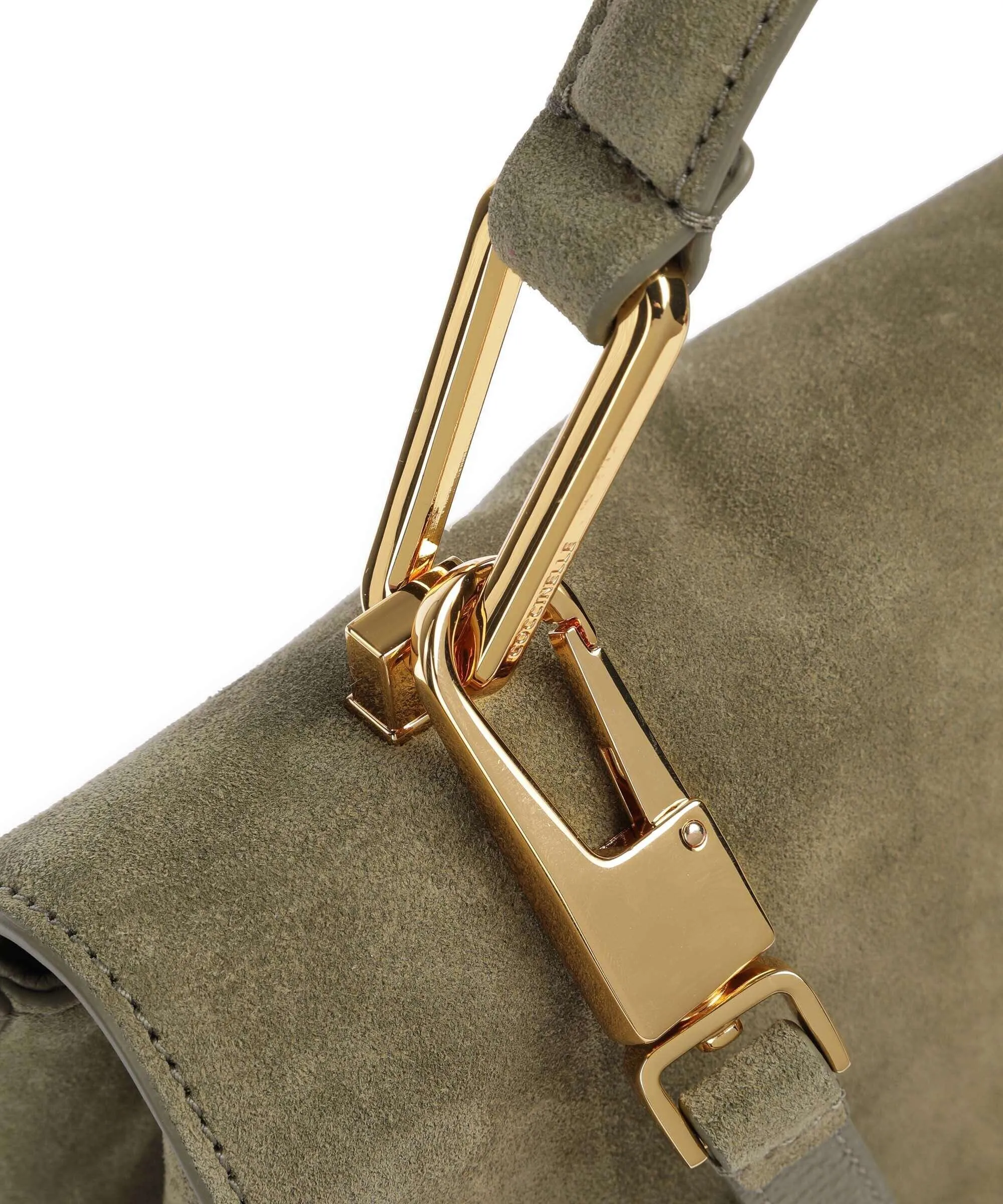  Coccinelle Liya Suede Borsa a mano pelle ruvida verde  