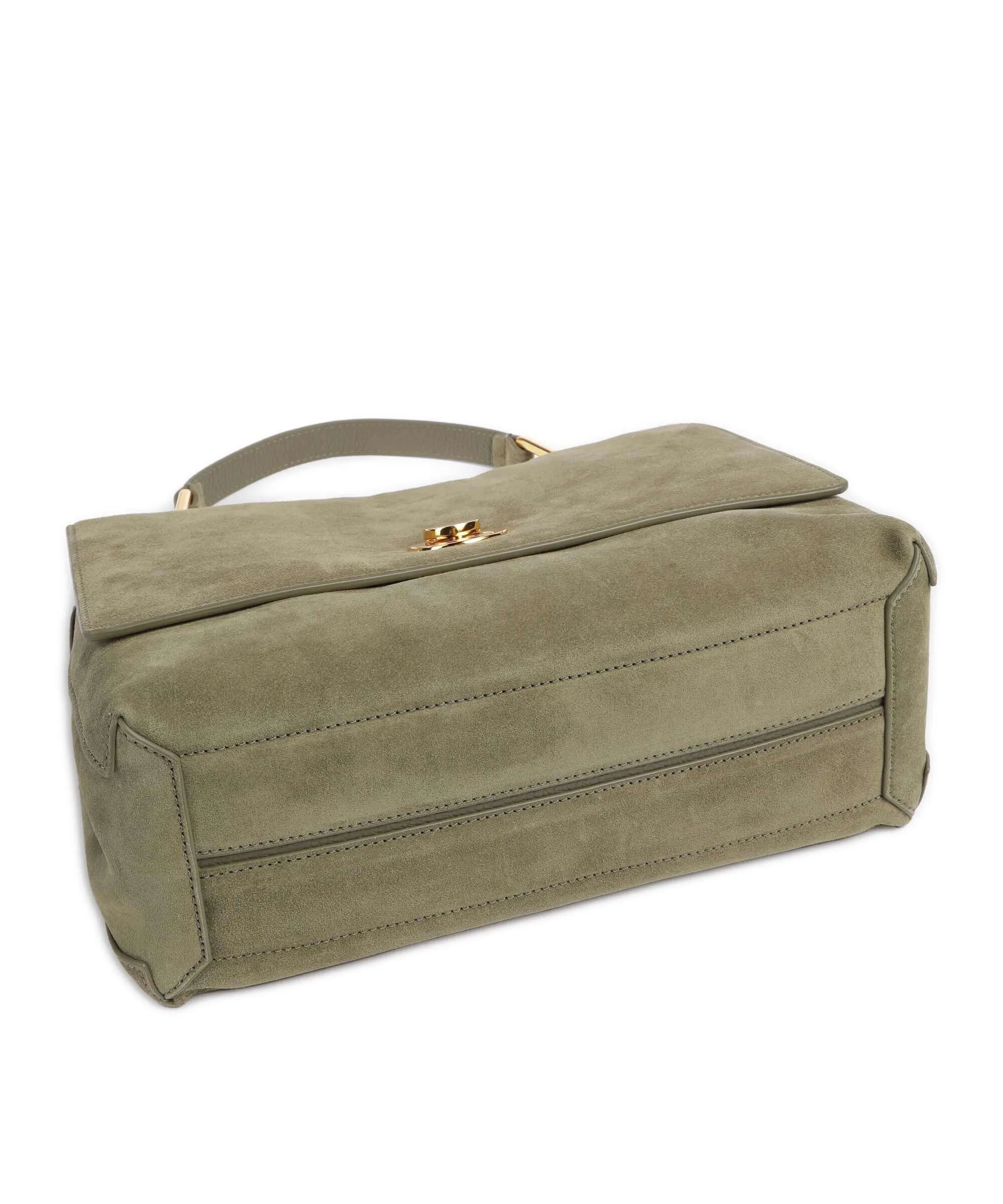  Coccinelle Liya Suede Borsa a mano pelle ruvida verde  
