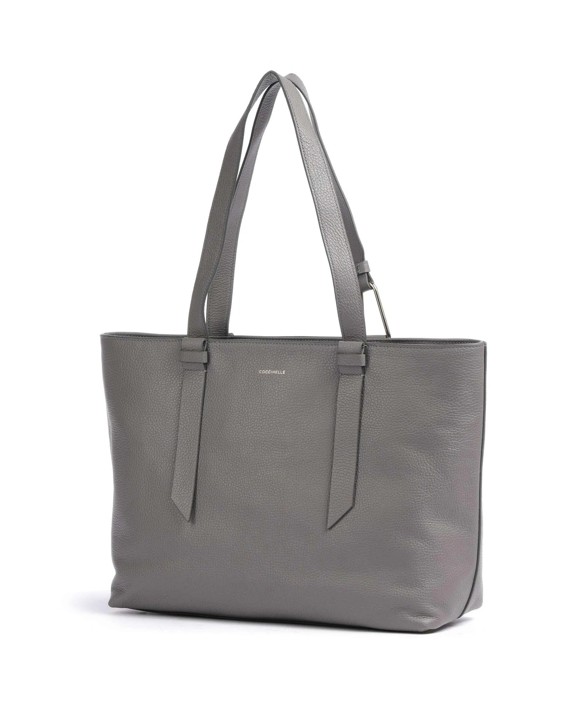  Coccinelle Malory Borsa shopper pelle di vacchetta grana grigio  